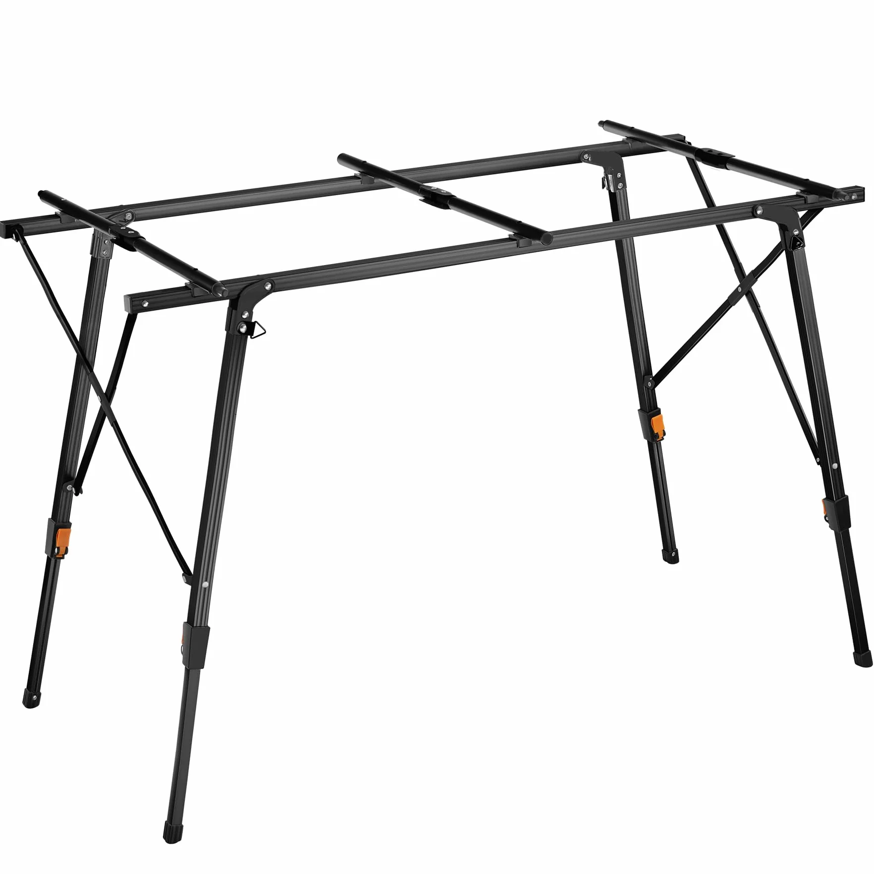 Tectake Table Pliante Aluminium 120x70,5x58-79 cm Réglable Hauteur Camping Pliable Noir