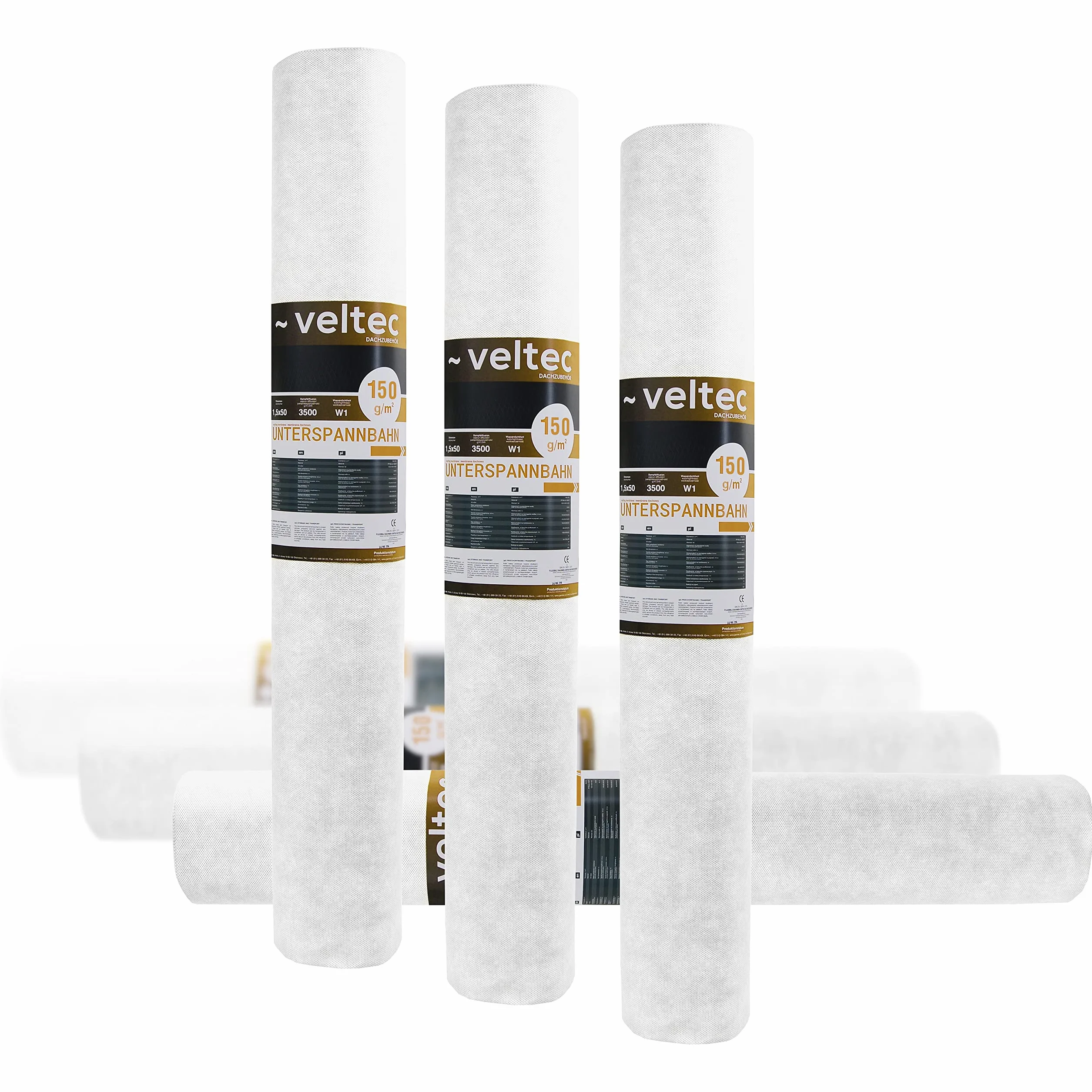 ARZER Lé de sous-toiture Écran de sous-toiture veltec Strong SD=0,03m 150g/m2 (75m2) /3-Couches