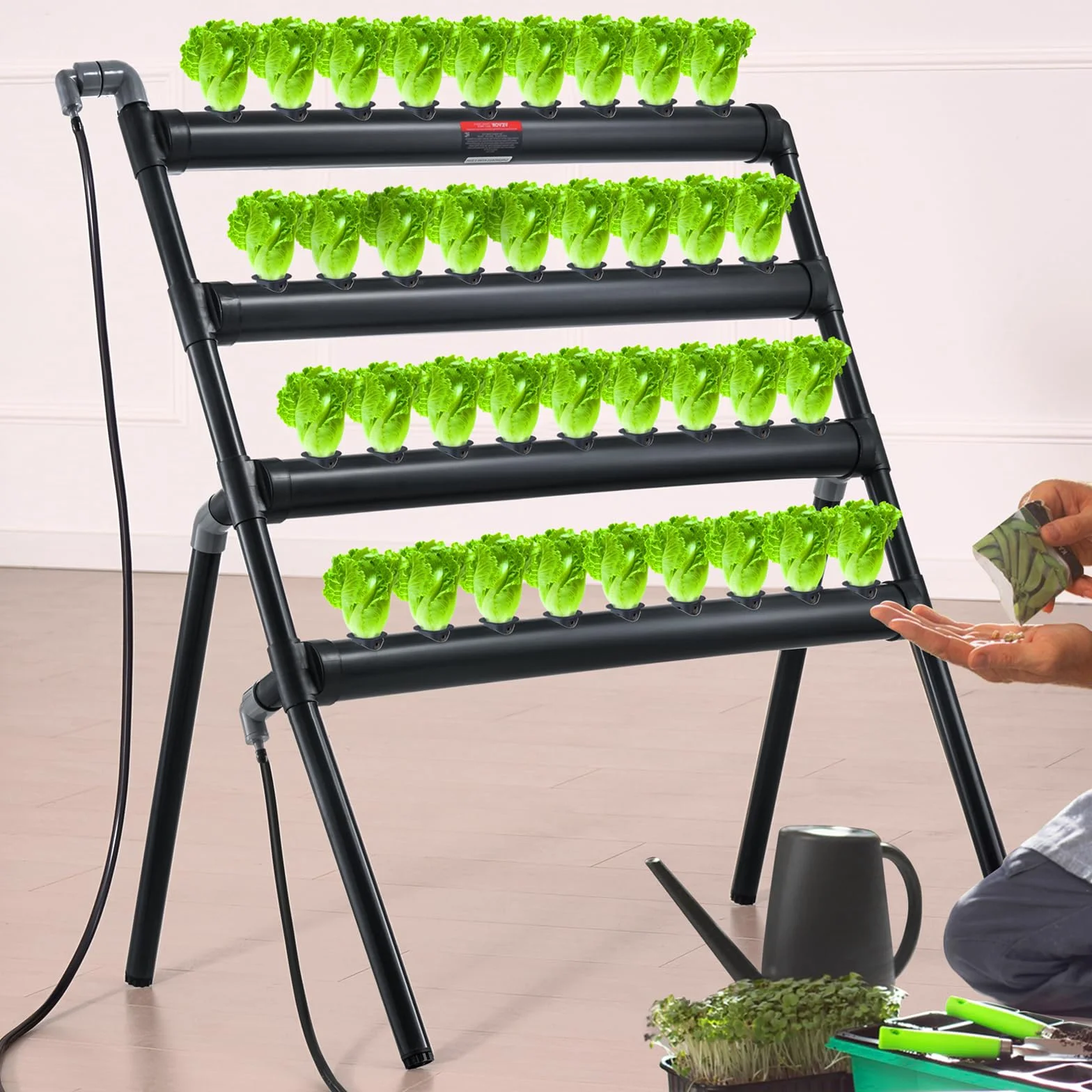 VEVOR Système de Culture Hydroponique 4 Couches 36 Sites avec Pompe à Eau et Minuterie