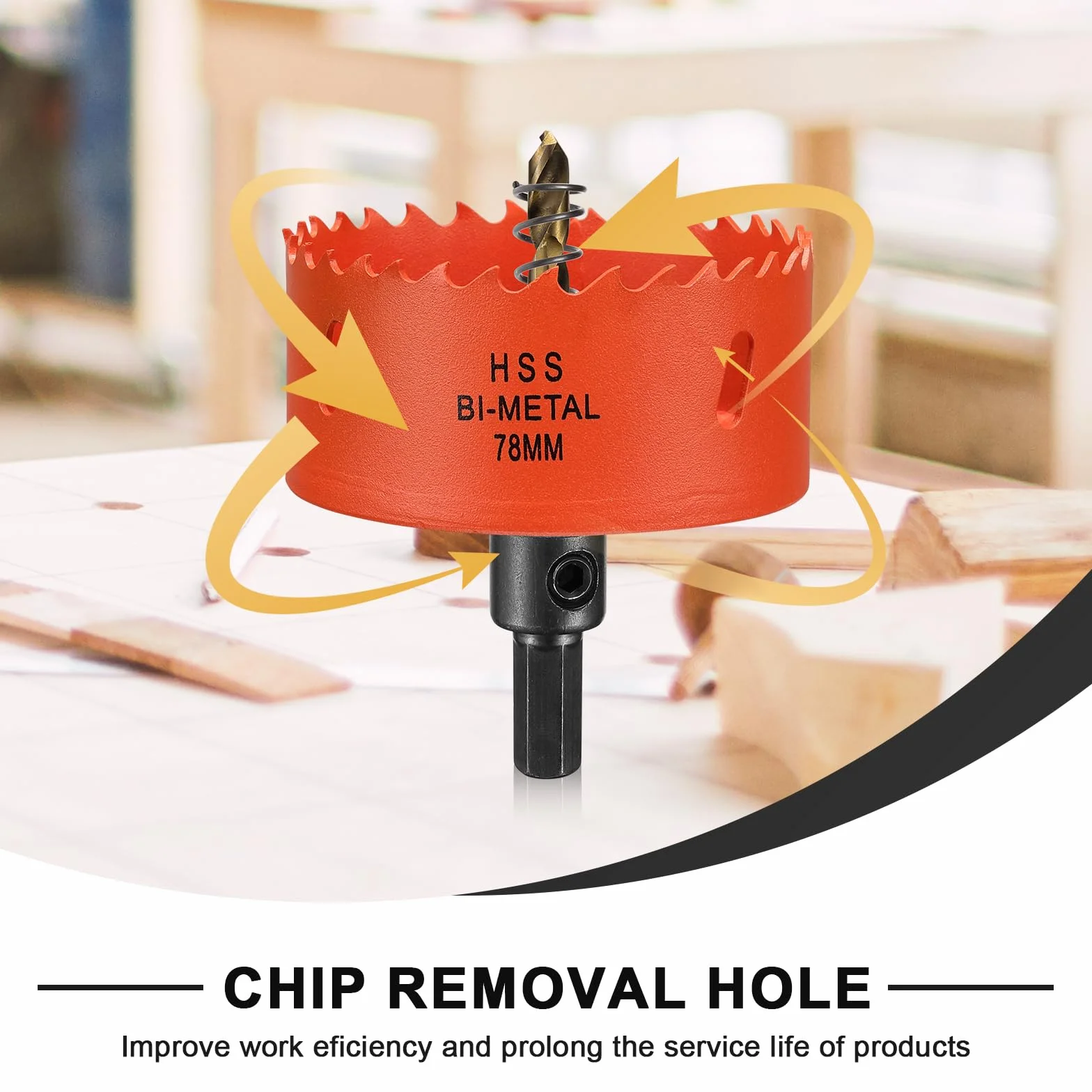 Scie cloche ITOOLFIRM HSS bi-métal, 78 mm, pour bois et métal, avec profondeur de coupe de 35 mm, pour acier, fonte, aluminium, cloison sèche, contreplaqué et acrylique