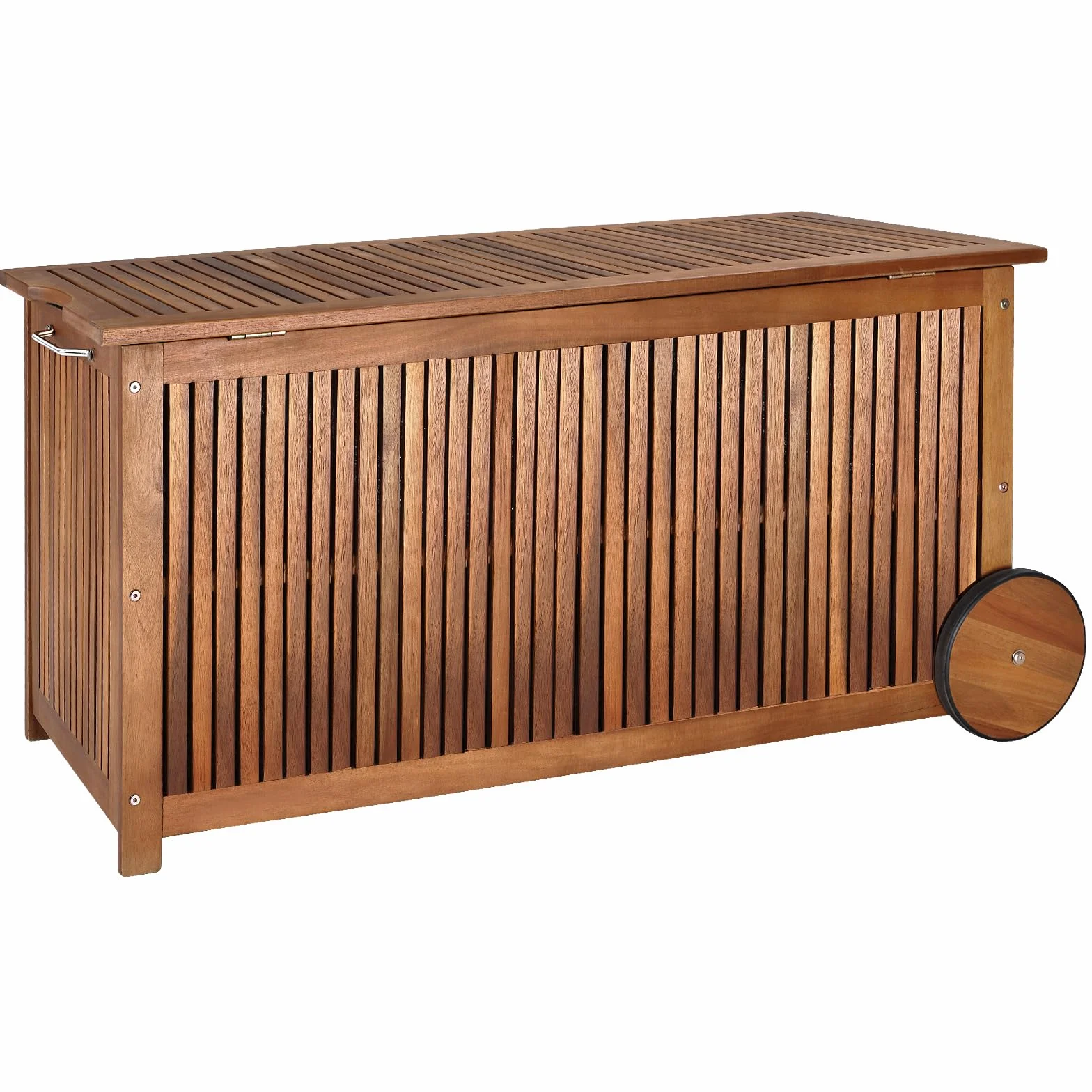 Casaria Coffre de rangement en bois 350 L roues poignée capacité charge 160 kg Jardin