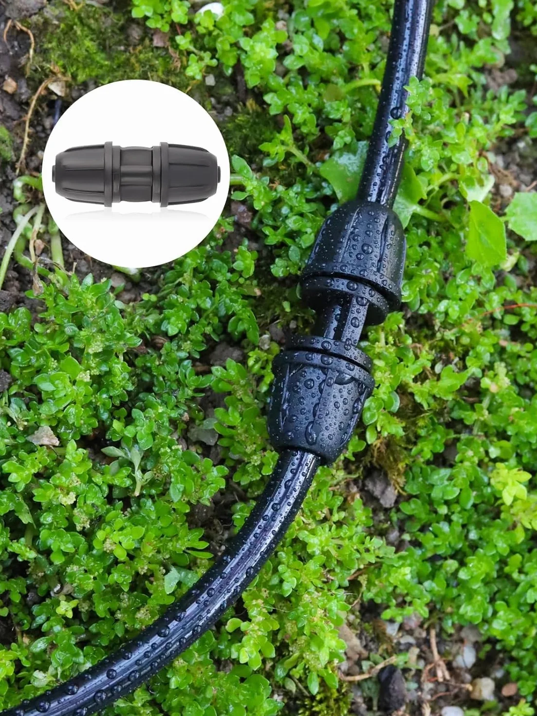 Lot de 30 raccords d'irrigation goutte-à-goutte 1/4 pouce droits à barbelures verrouillables pour tuyau 6 mm