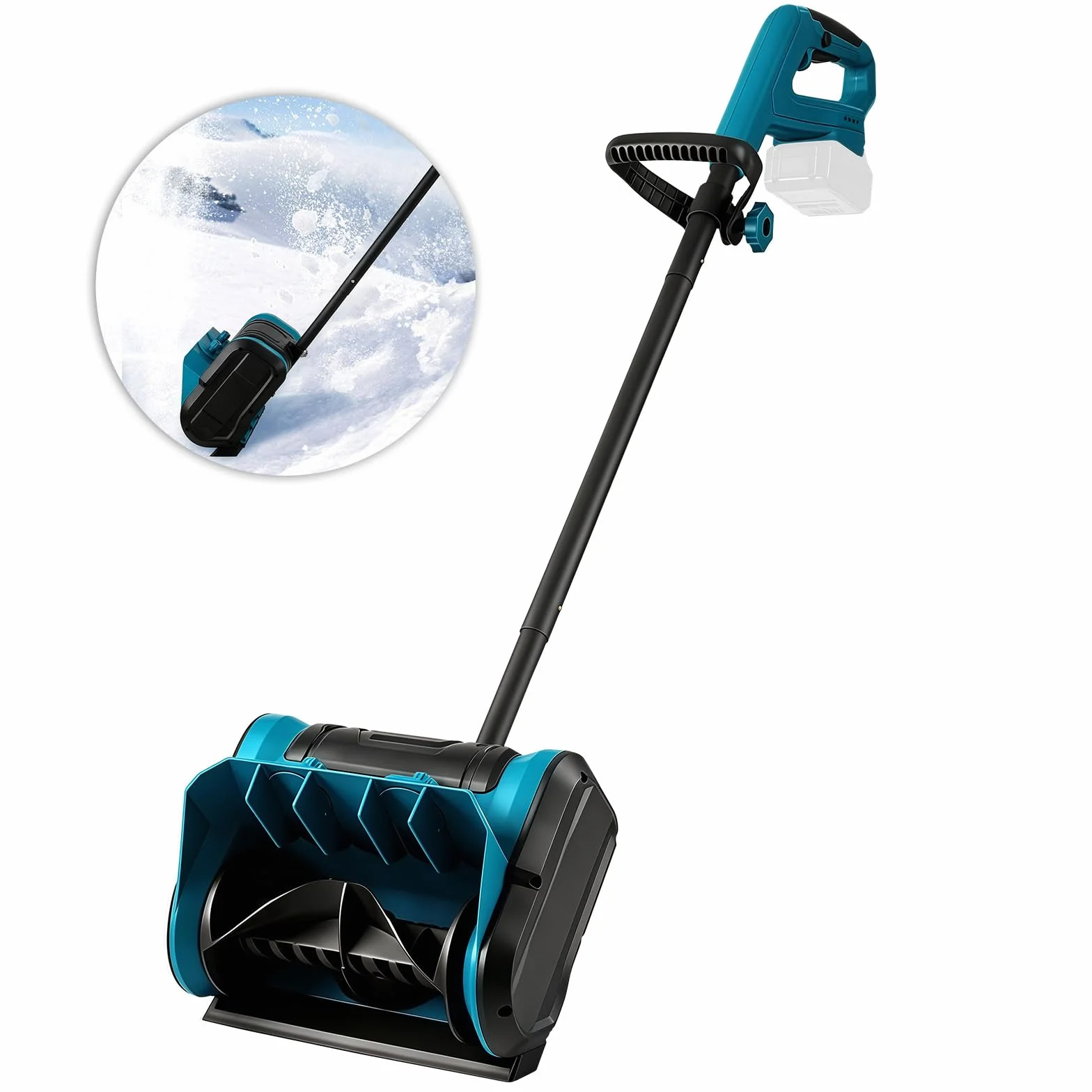 Roadtime Fraise à neige sans fil 18 V pour batterie Makita, déneigeuse sans balais 1000 W, 3300 tr/min, portée 8 m