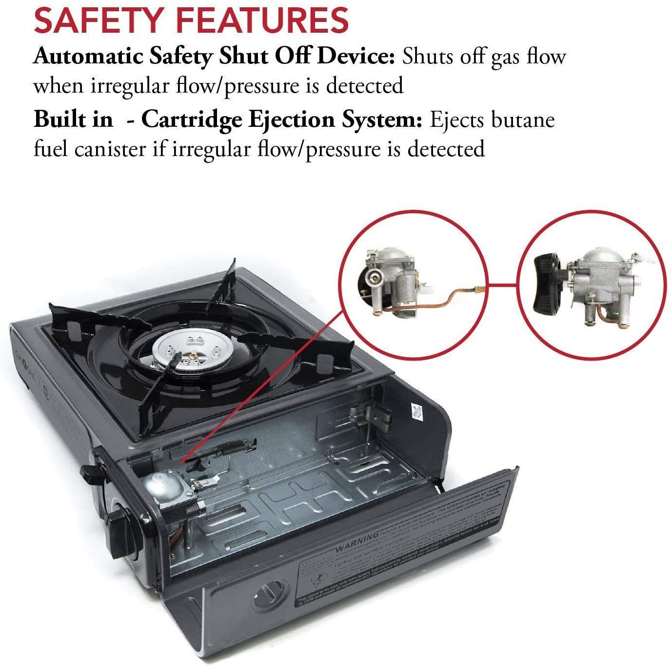 Portable Butane Camping Stove with Auto-Ignition and Case