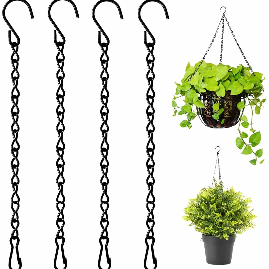 Lot de 4 chaînes en Acier avec Crochet et Mousqueton remplaçables pour Mangeoire à Oiseaux