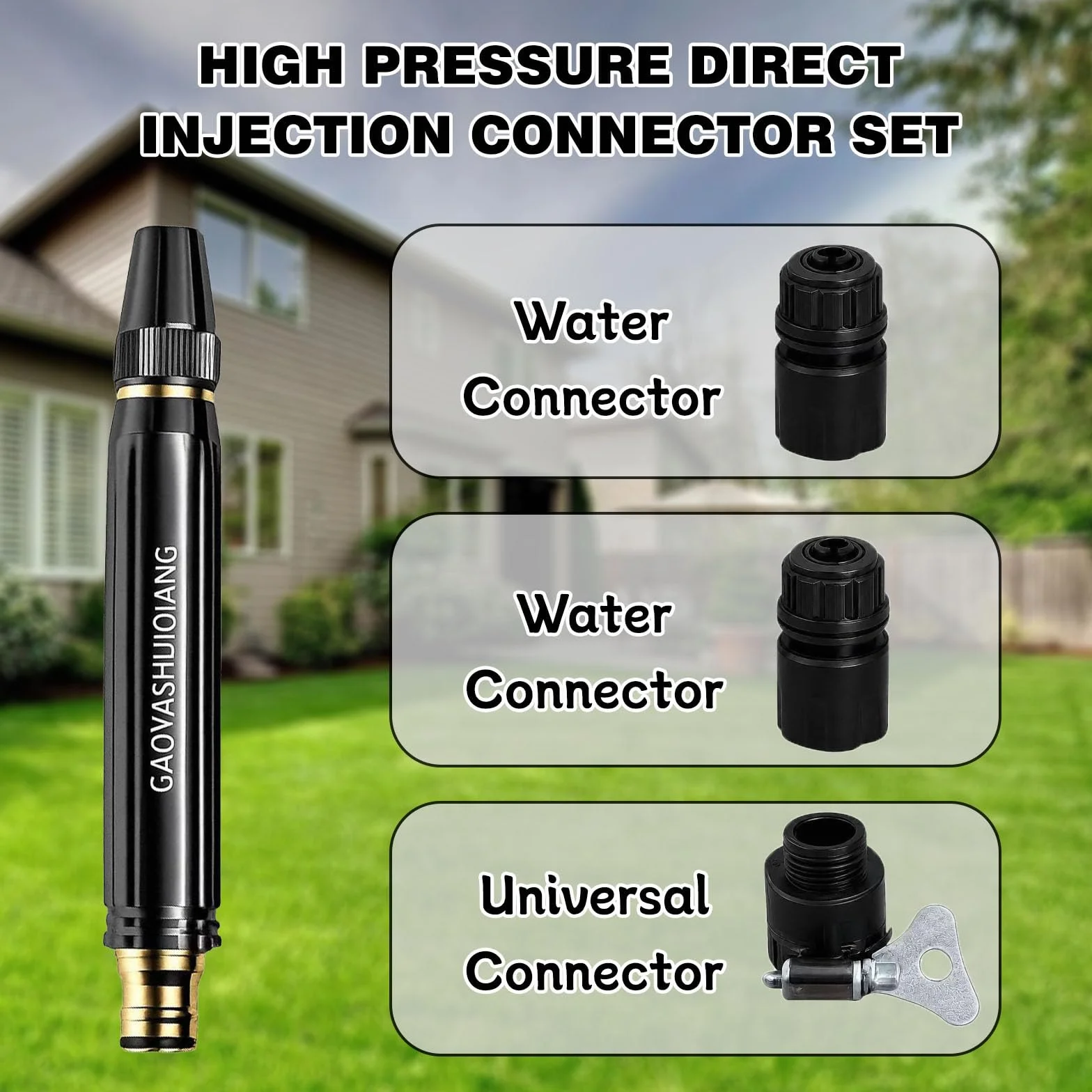 Buse haute pression réglable pour tuyau arrosage jardin, accessoire pulvérisation main résistant