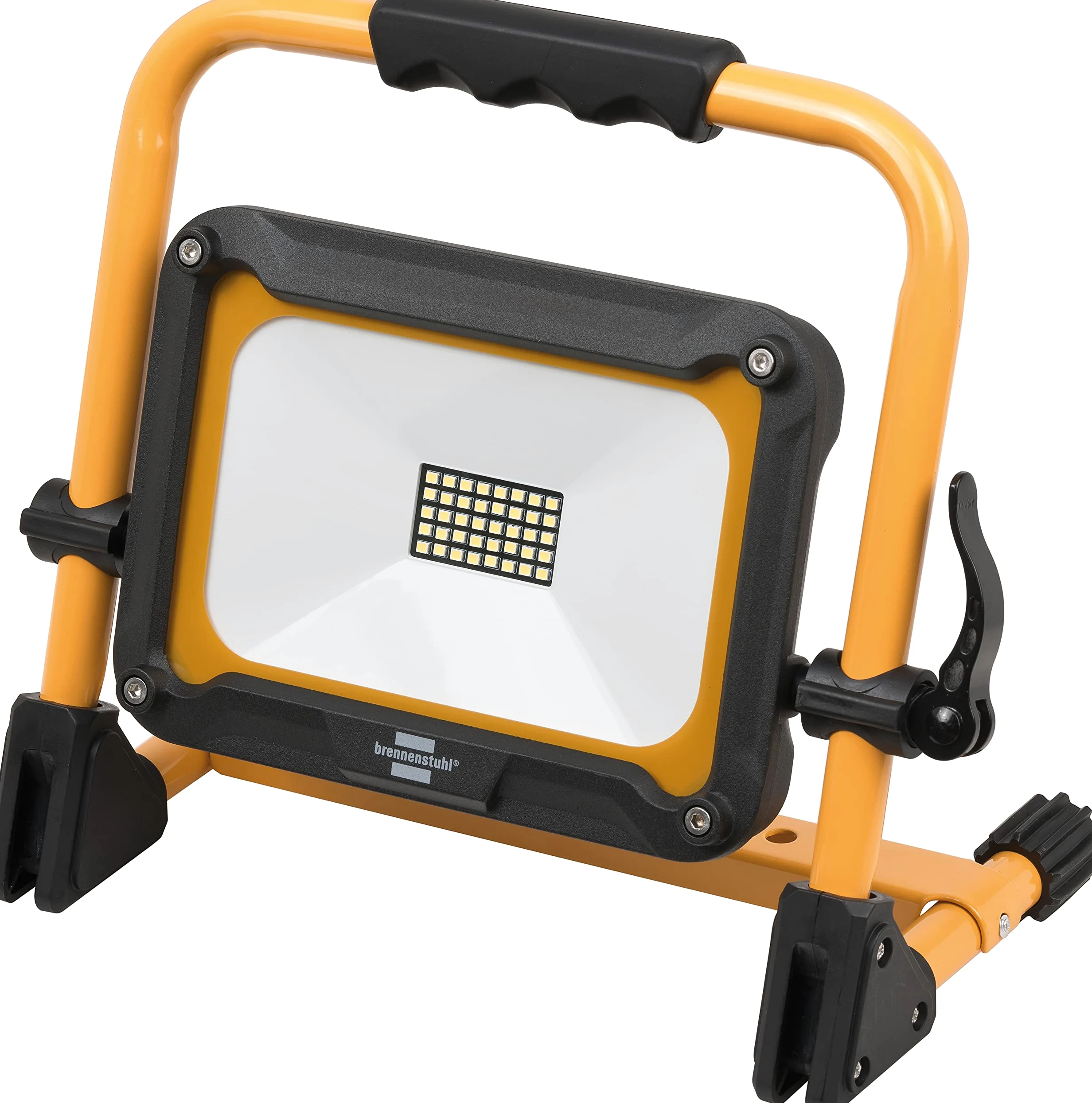 Brennenstuhl Projecteur LED JARO 2010 MA rechargeable 20W pour une utilisation en extérieur IP54 (port USB-C, 3 modes d'éclairage, 12h max. d'autonomie, 2200lm, 6500K) Jaune/Noir