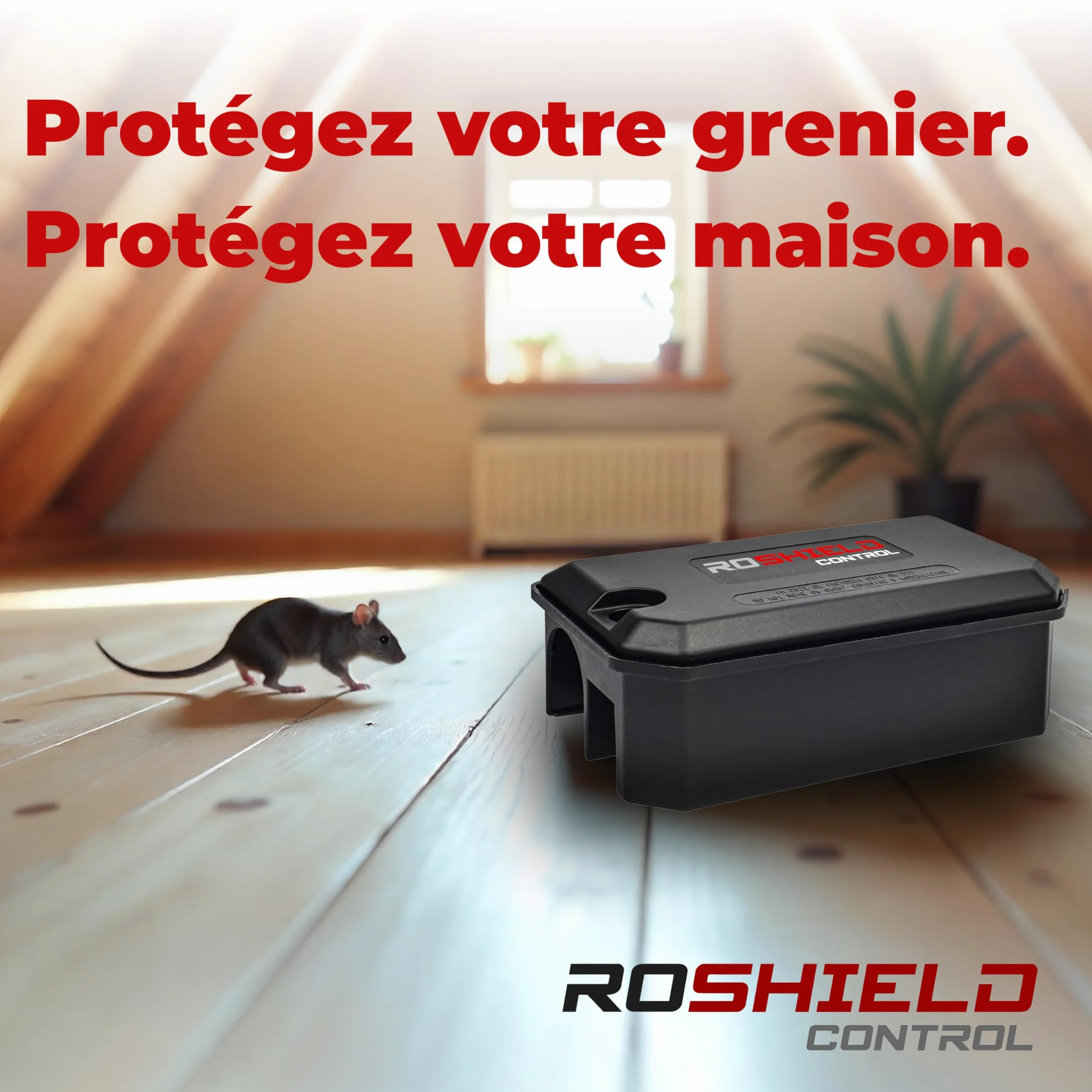 Roshield Lot de 4 Stations d’Appât Inviolables pour Rats et Souris Intérieur Extérieur