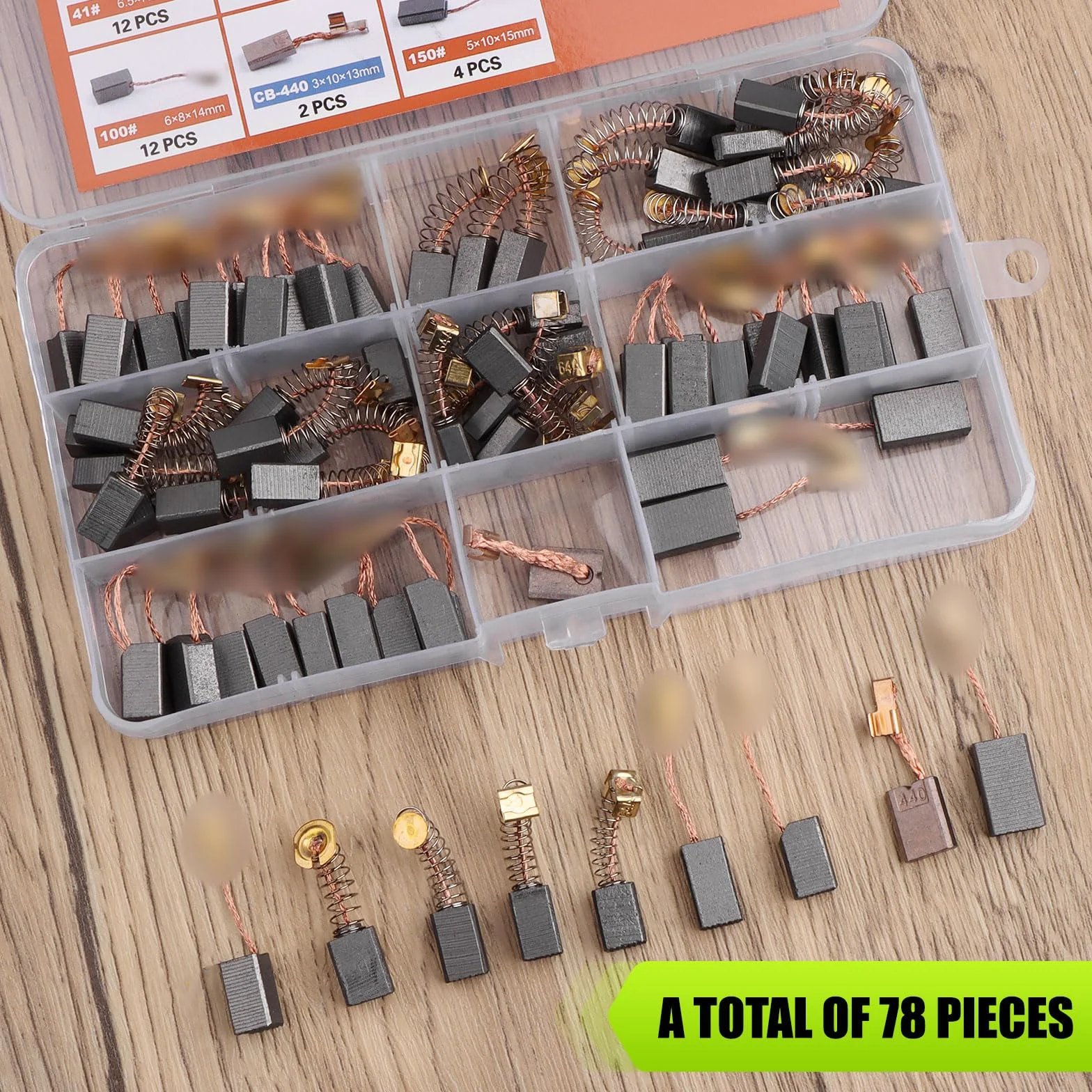 76 Pièces Balais de Charbon Machine Electrique+2 Pièces Balais de Charbon pour MAKITA, Brosses de Carbone Ponceuses Charbons Moteur Dureté Elevée, pour Meuleuse Scies D'angle etc-9 Tailles