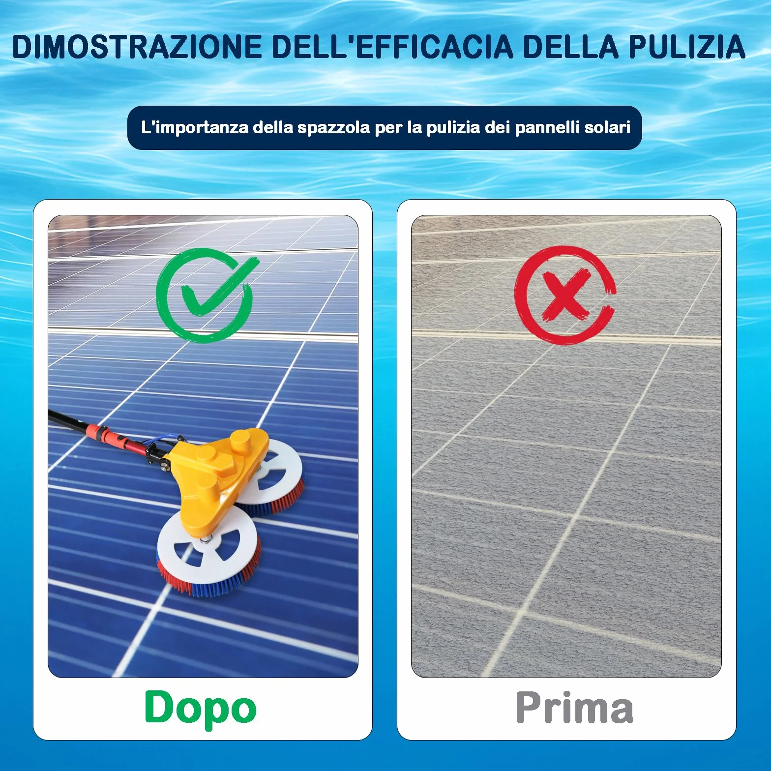 Nettoyeur Solaire à Double Alimentation, Perche de 7,5 m en Fibre de Carbone avec Double Brosse rotative, Couverture maximale grâce au Passage instantané Secteur/Batterie