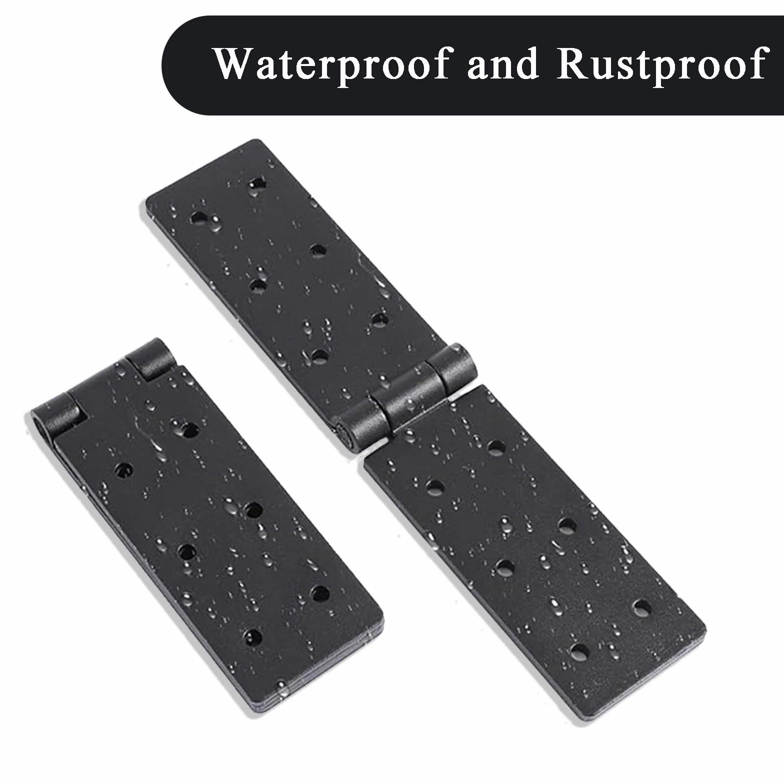 Charnières Pliantes à 180 Degrés,ESYFOR 4 Pièces 198 x 40 mm Charnière de Porte Robustes Noires Métallique Charniere Caisse pour Portes en Bois,Portes de Jardin,Meubles