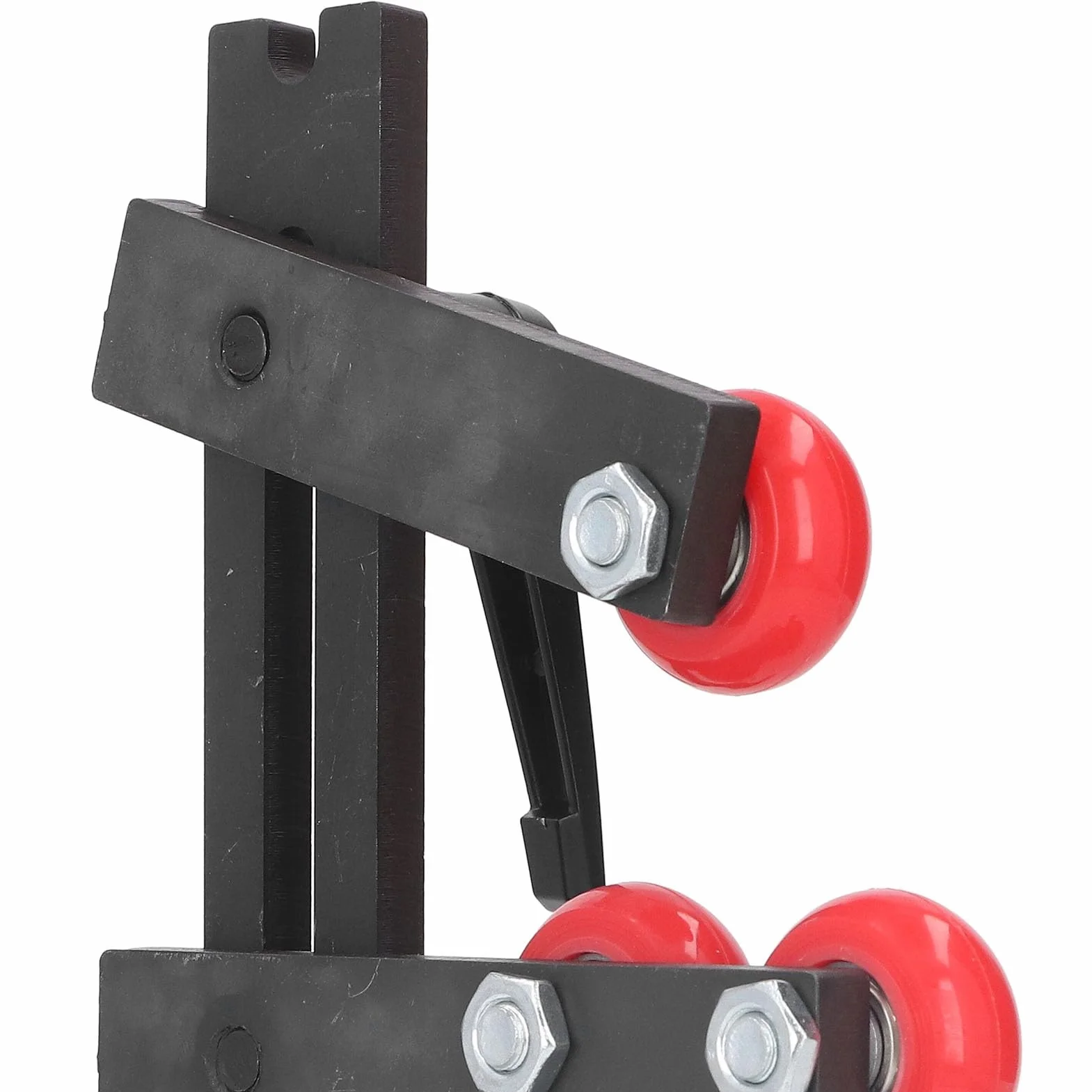 Lunette pour à bois, 2023 Upgrade L Shape Steady Rest, lunette en fonte avec 3 roues de fixation, position des roues ajustable, outils pour à bois (noir)