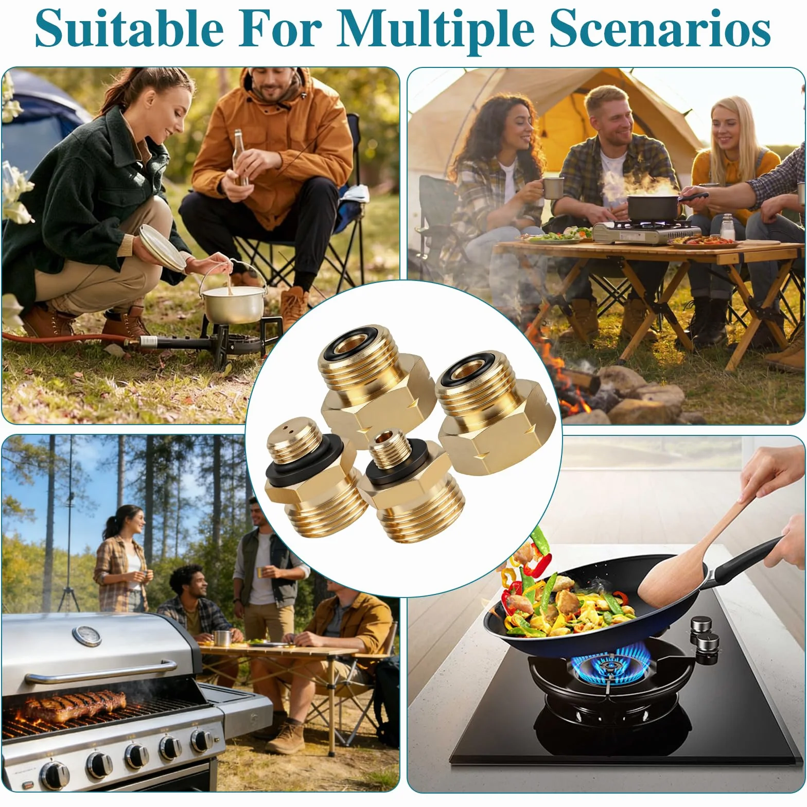 Adaptateurs Bouteille de Gaz Laiton M10 W20 M14 M21.8 pour Camping