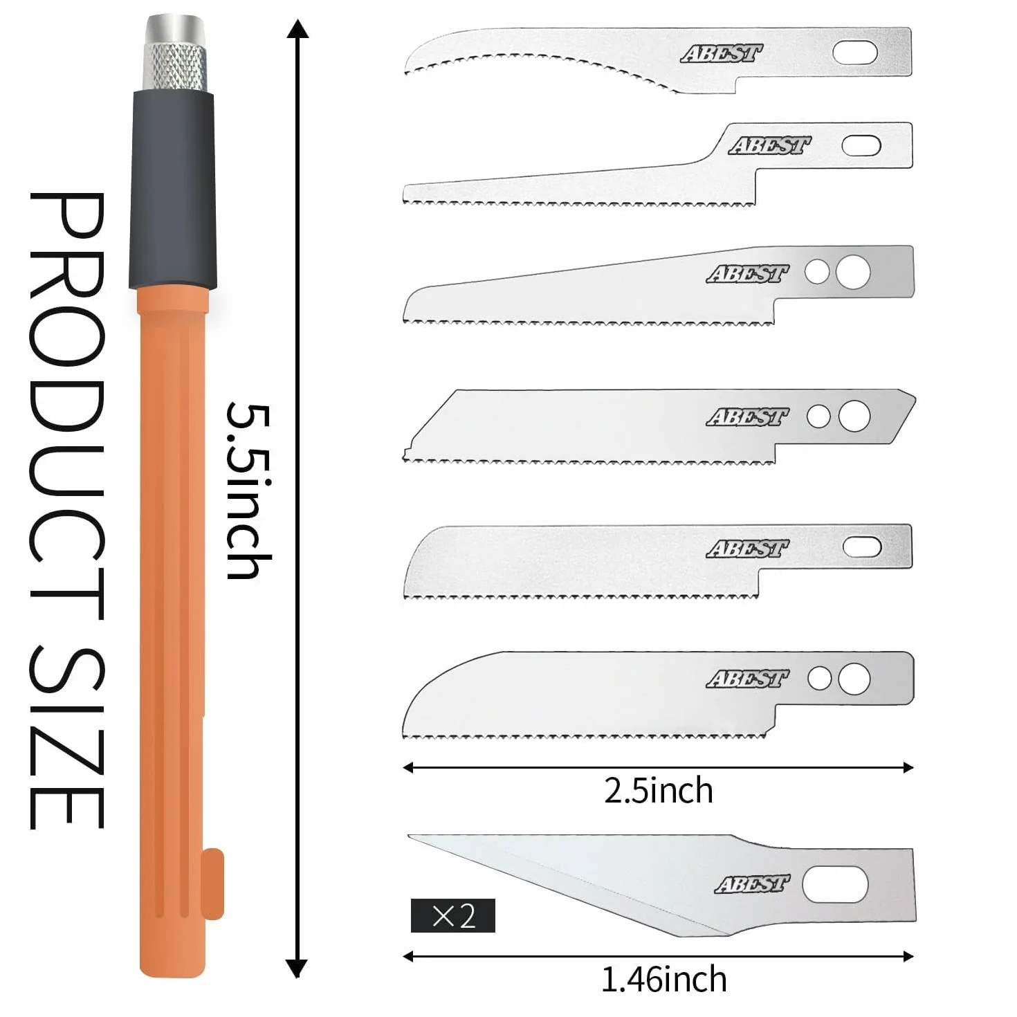 ABEST Mini scie à main pour le modélisme avec 8 lames pour le bricolage Couteau de modélisme Hobby Kit d'outils pour scie à métaux pour couper à la main les membres et les branches d'arbres.