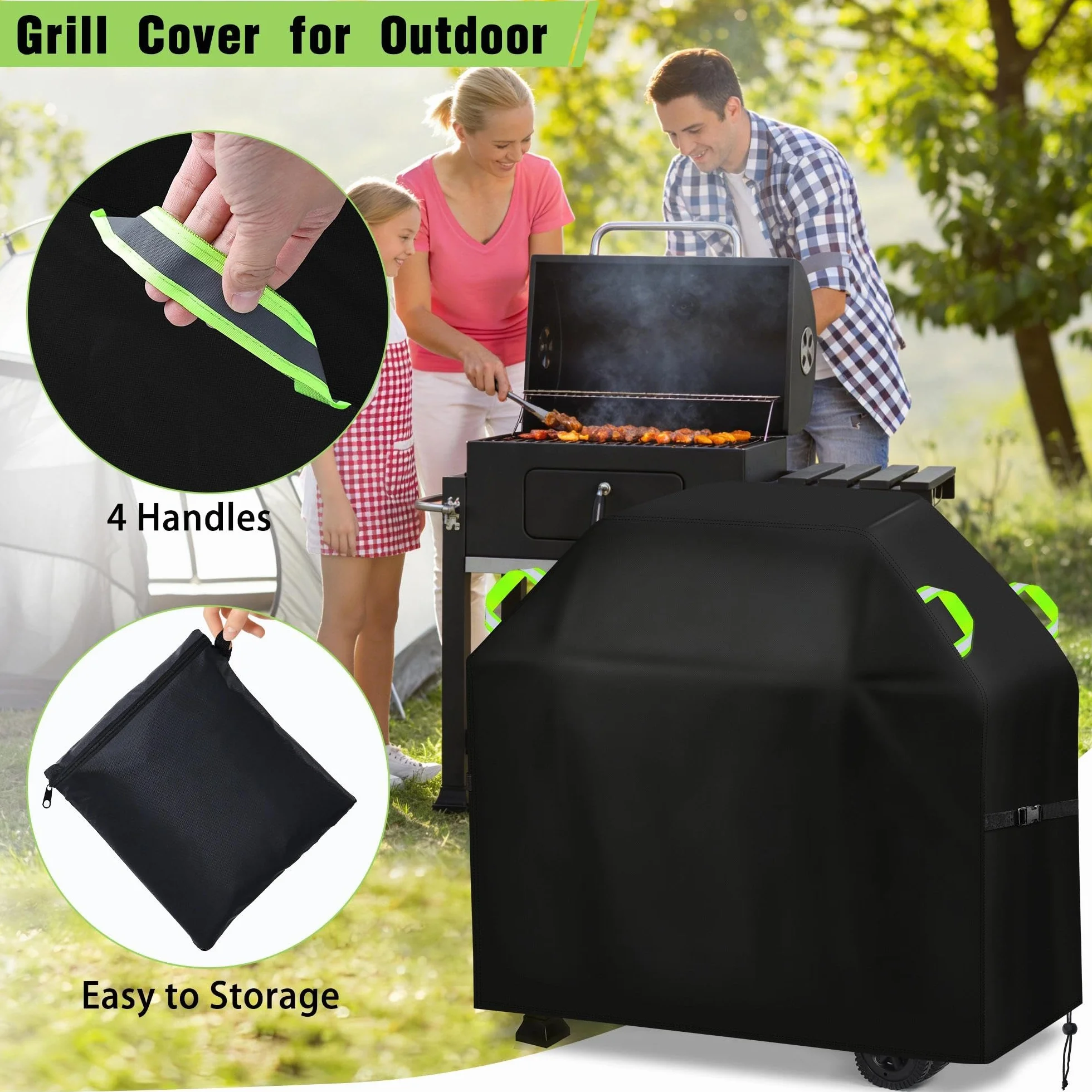 Housse Barbecue Exterieur 420D Oxford Imperméable 90x70x110 cm Protection Gaz BBQ Anti-Vent UV Poussière
