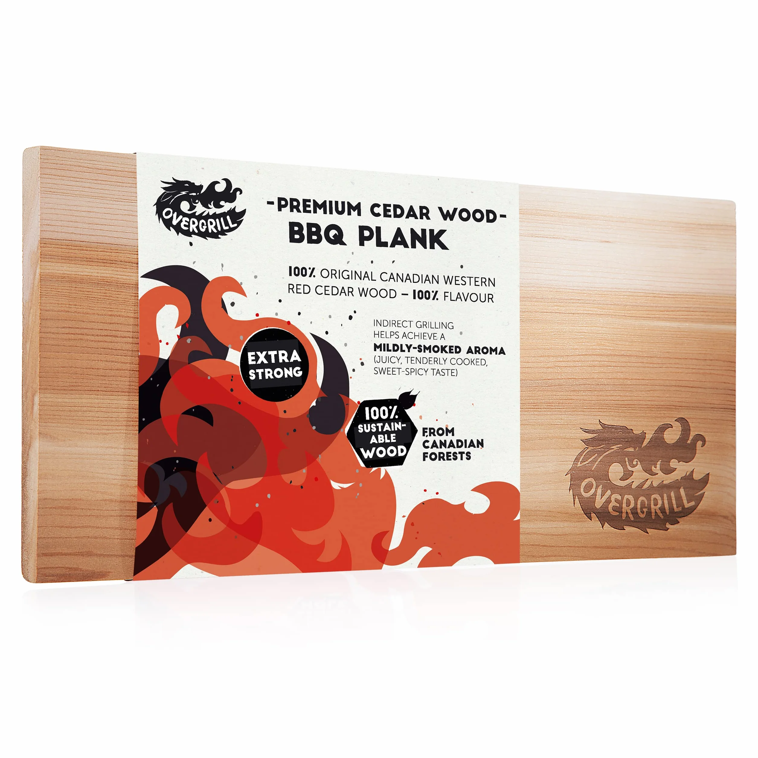 Planche en bois de cèdre rouge pour barbecue grillade arôme fumé