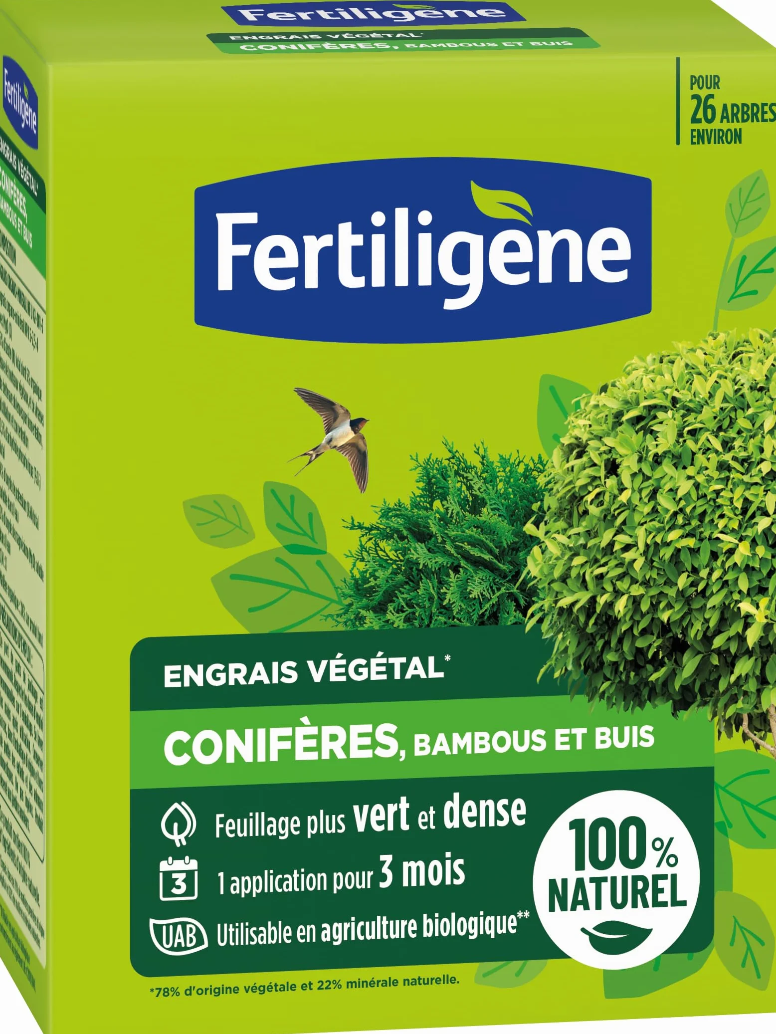 FERTILIGENE FEGCOB650 Engrais Végétal Conifères Bambous Buis 650g Naturel Zéolite