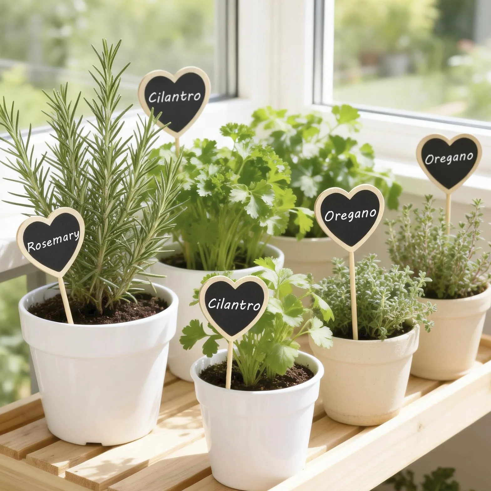 KINGLAKE 20 pièces étiquettes pour plante de bois jardin exterieur coeur
