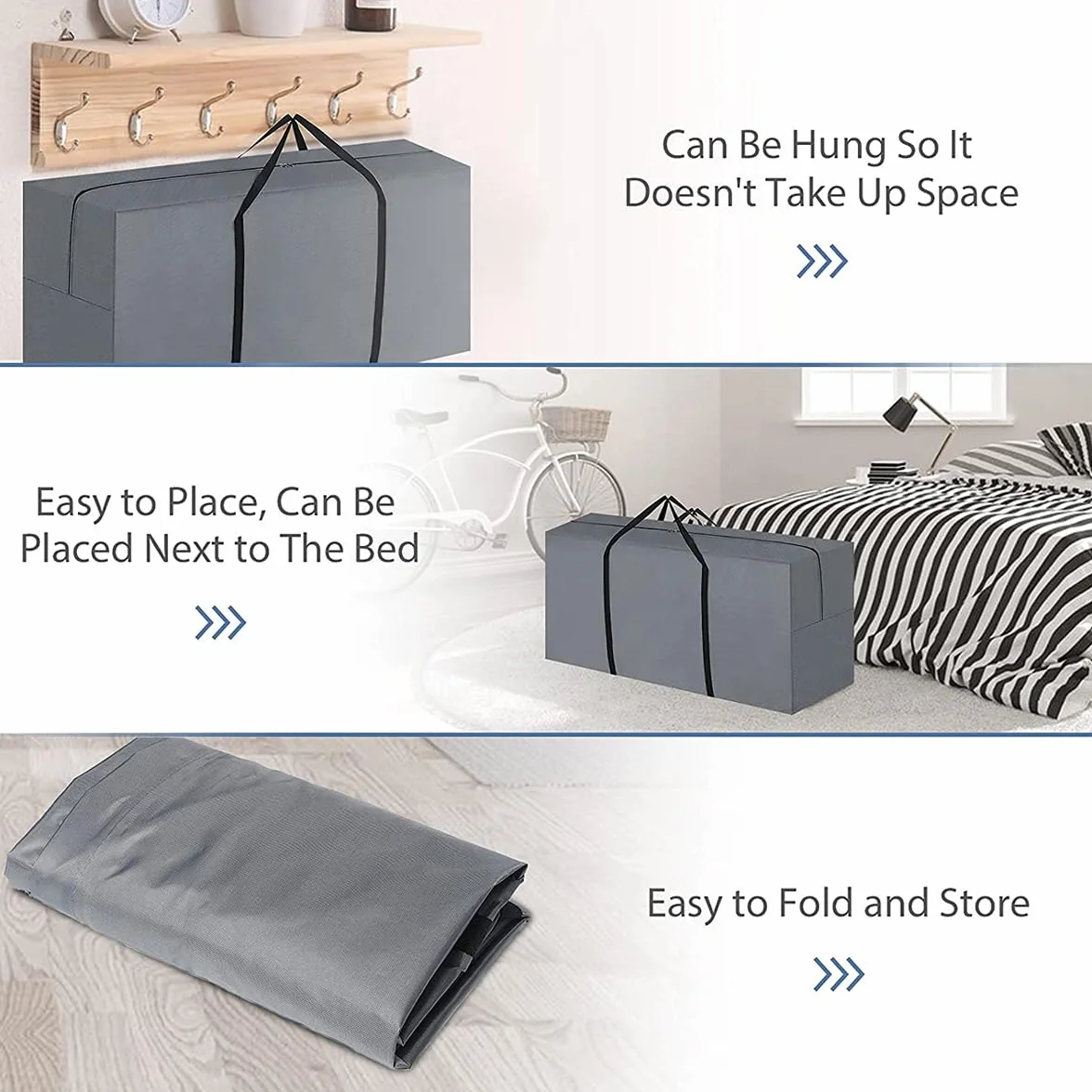 GARPROVM Sac de rangement pliable 200 l Tissu Oxford imperméable indéchirable 125 x 32 x 50 cm