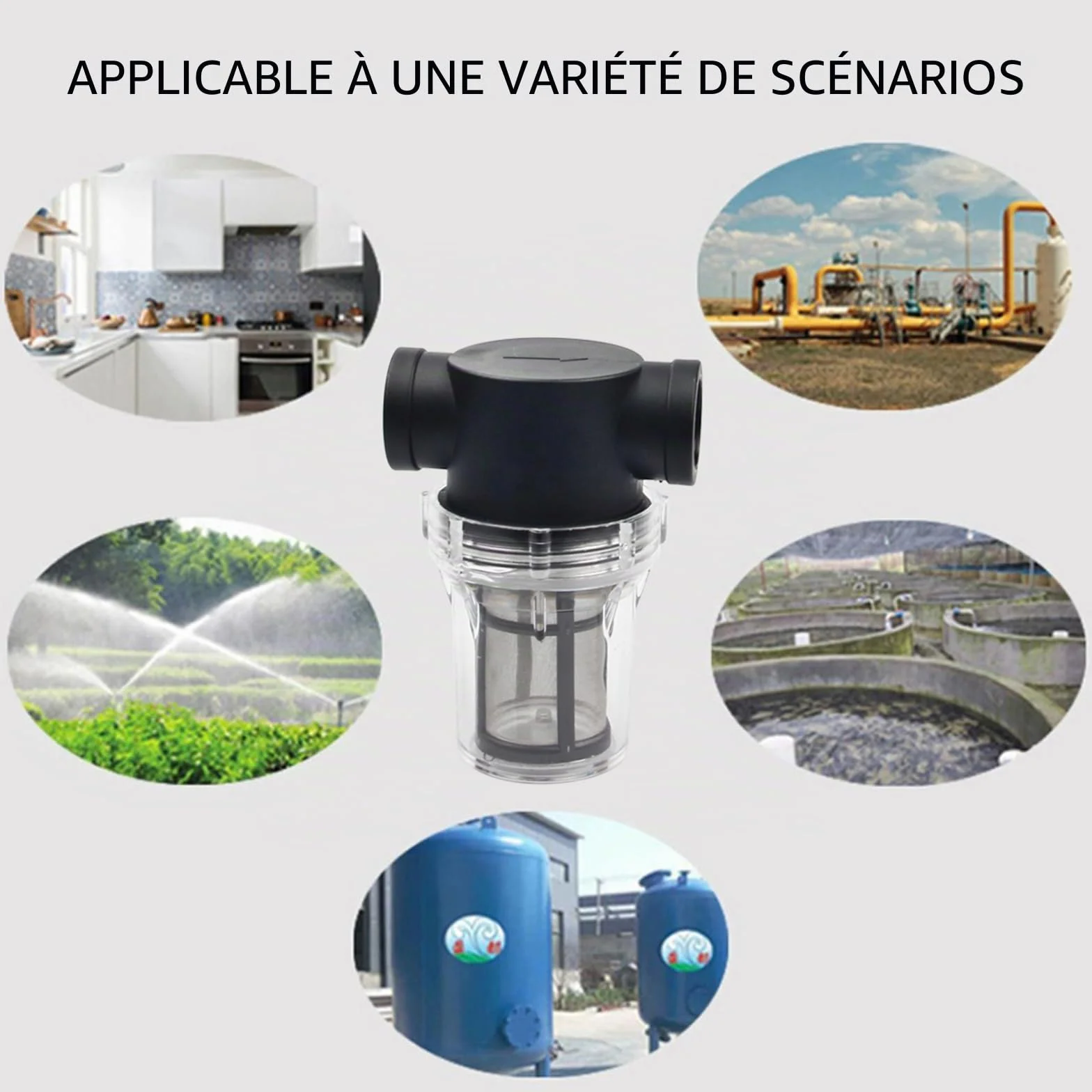 Filtre de Pipeline 1" Filtre pour Pompe à Eau Tamis Acier Inoxydable 100 mailles