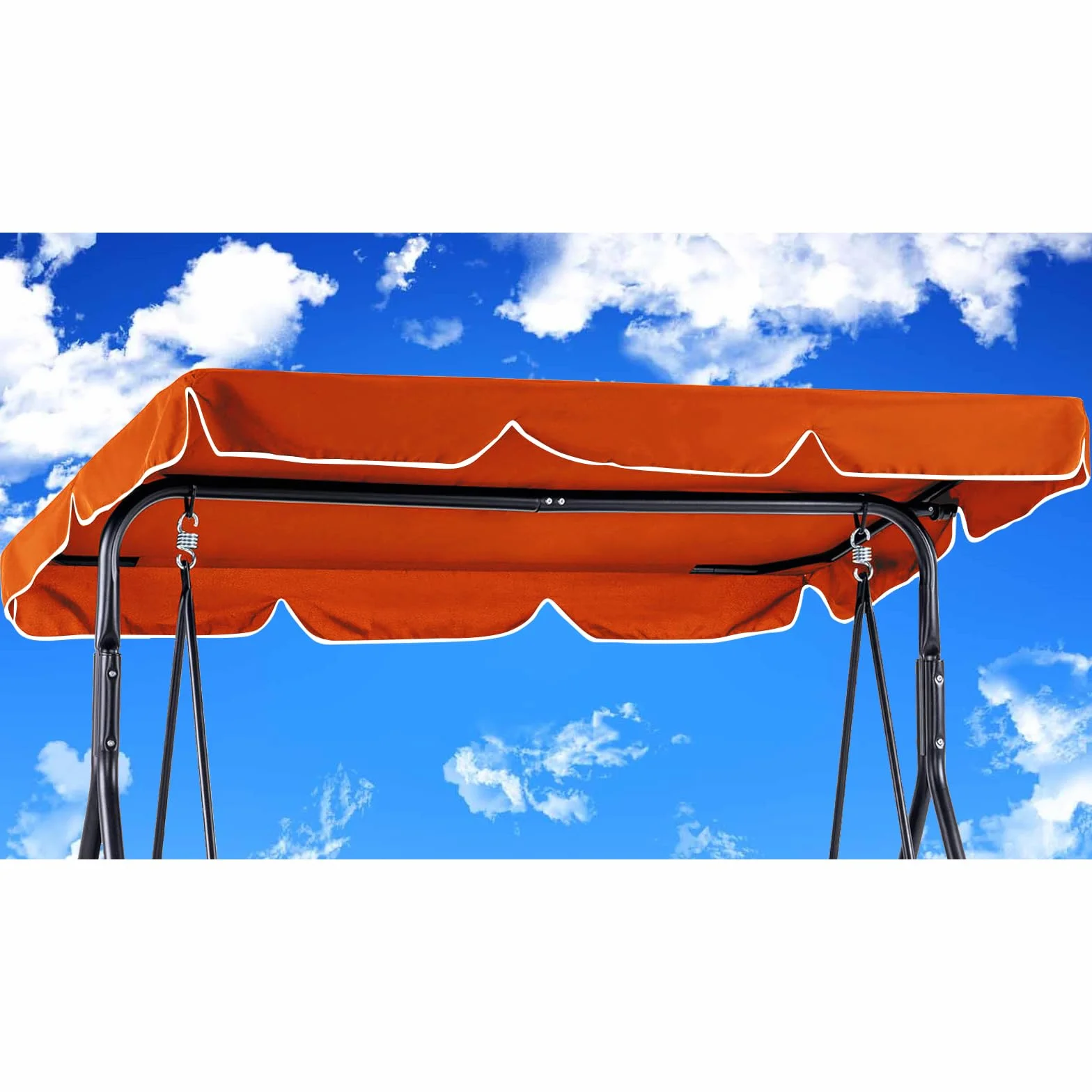 Toit de Rechange pour Balancelle Jardin 210x145cm Imperméable Polyester Orange