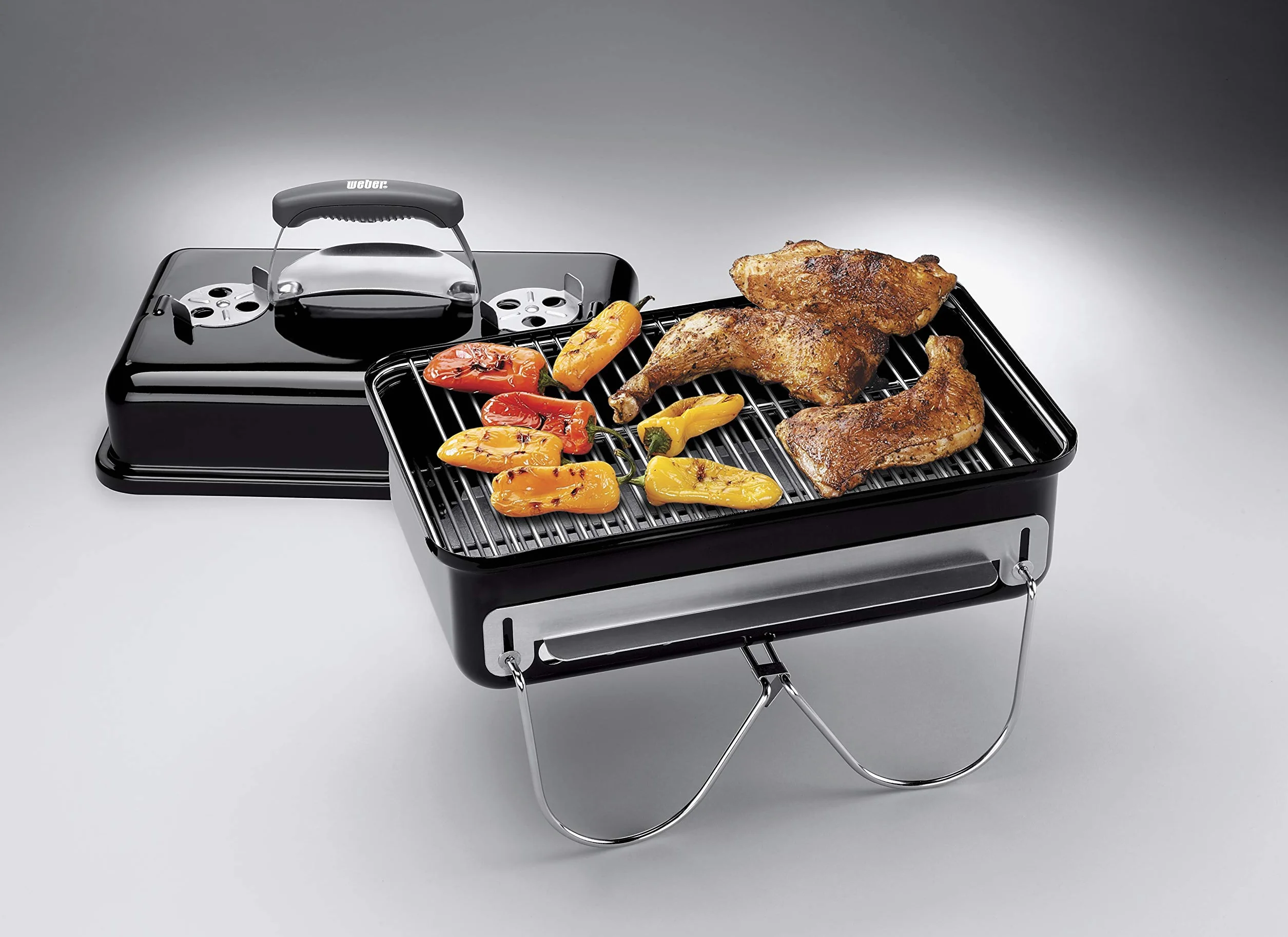 Weber Barbecue au Charbon Go-Anywhere Portable, Pieds Repliables, Design Compact, 42x26 cm, Noir
