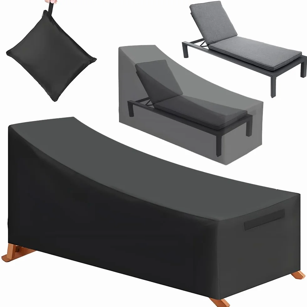 420D Tissu Oxford Housse de Protection pour Transat Bain de Soleil, 210 x 75 x 40/80 cm, Imperméable Anti-Poussière Anti-UV