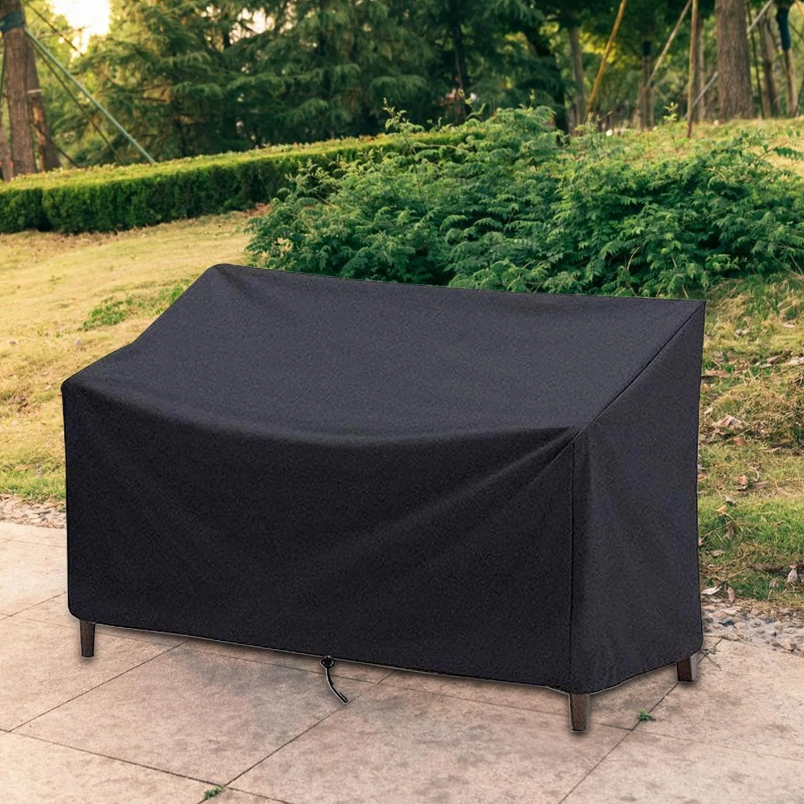Housses de Banc d'Extérieur Protection Résistante aux Intempéries pour Canapé Deux Places Tissu Oxford