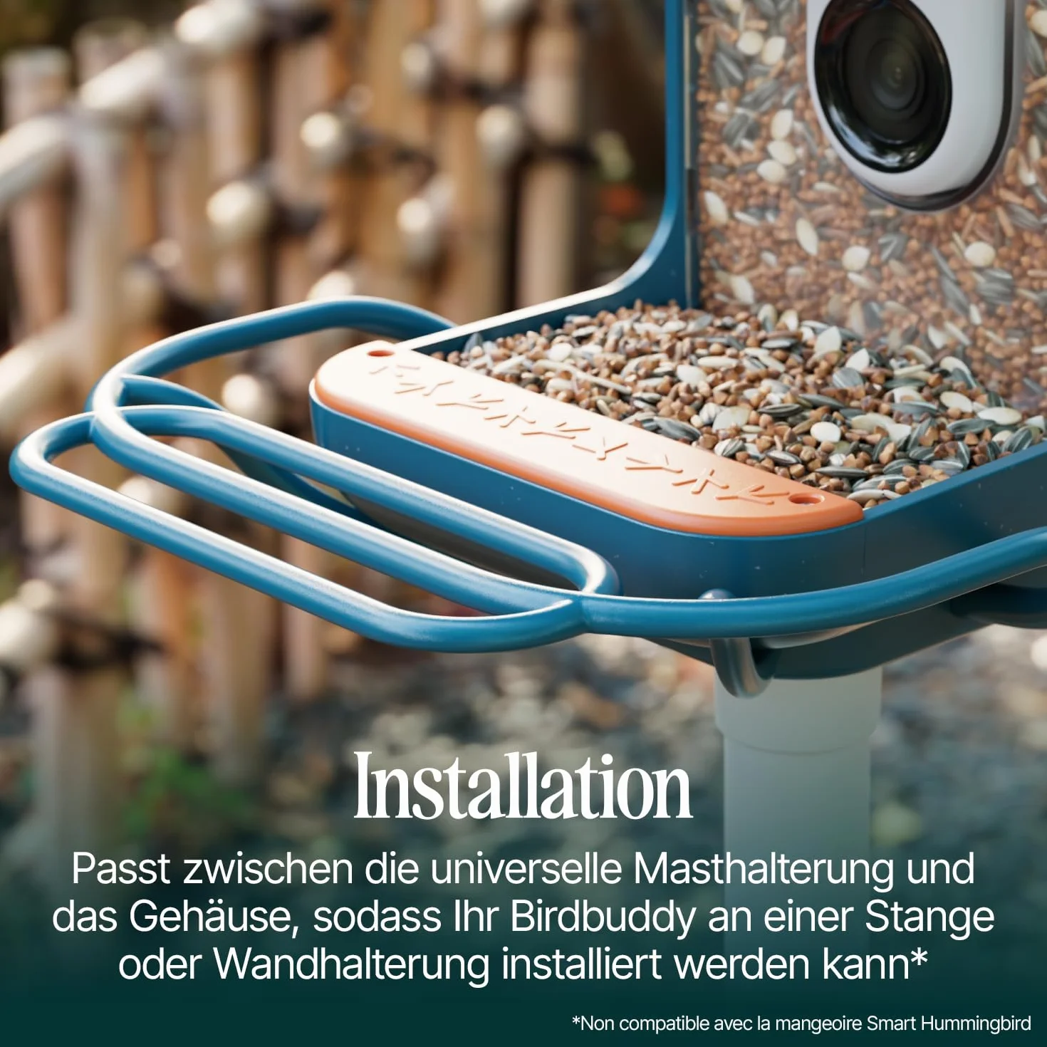 Birdbuddy Perchoir Bleu Extensible pour Observation Oiseaux d'Extérieur Résistant aux Intempéries