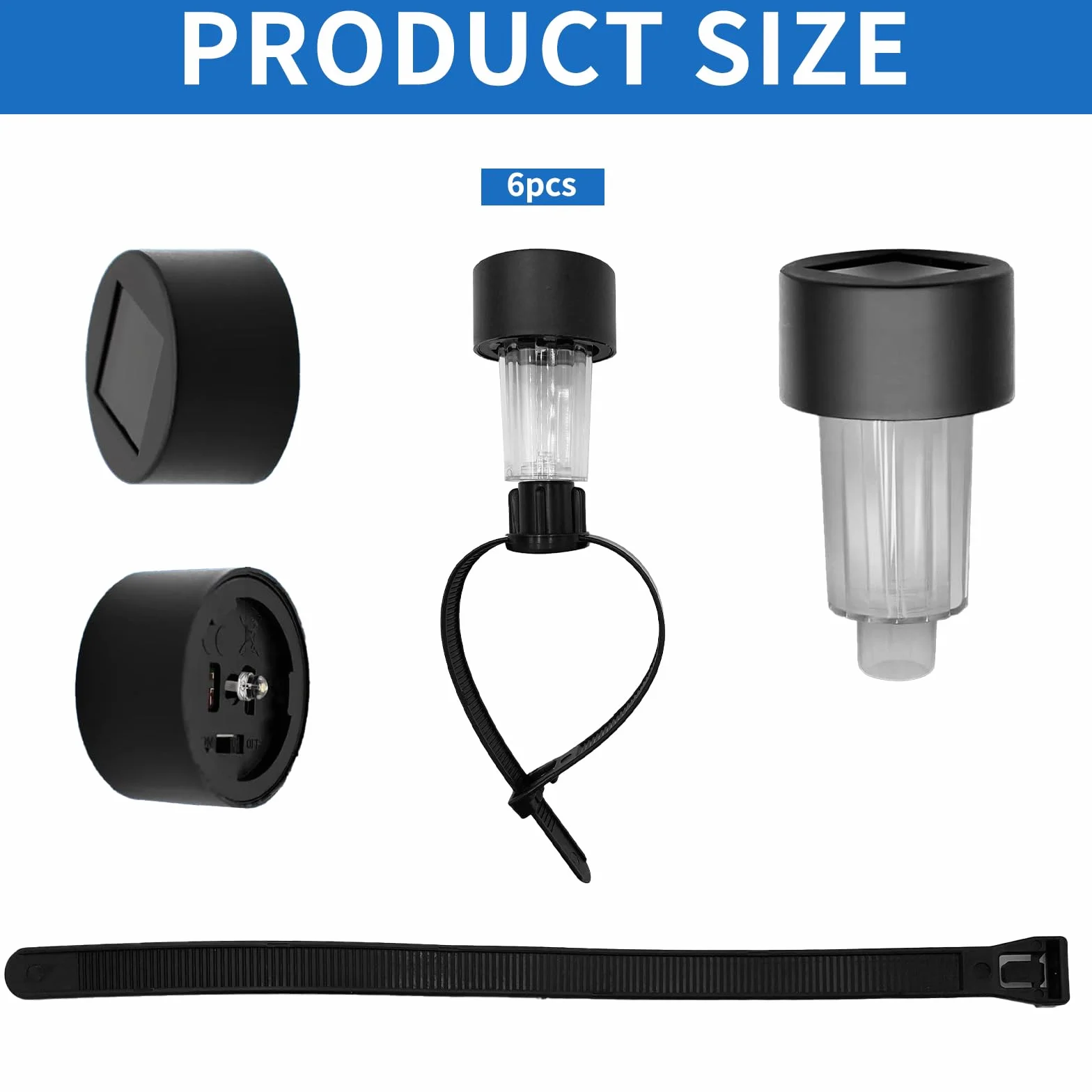 DAZZTIME Lot de 6 éclairages solaires pour piscine IP44 Étanche