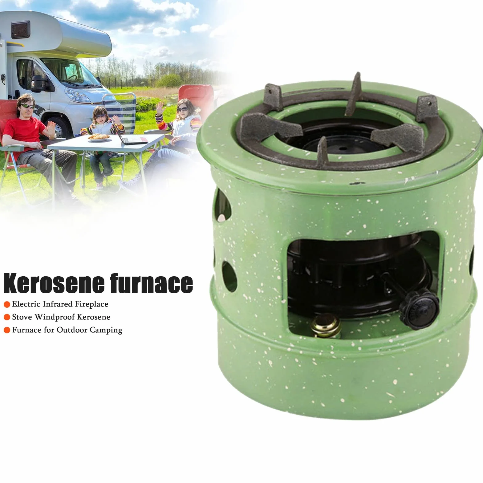 Mini poêle à pétrole 3 L 12 mèches chauffage portable pour intérieur garage terrasse