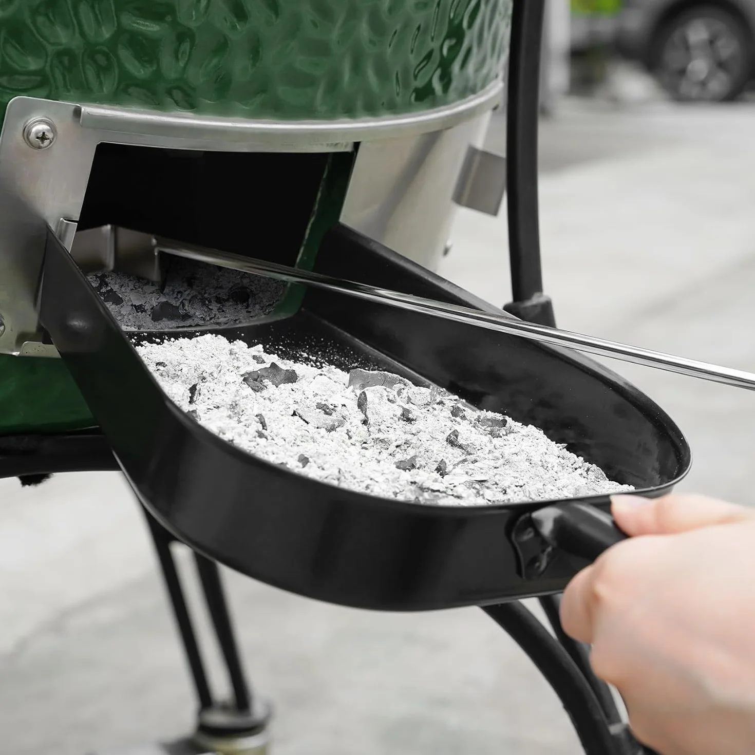 Onlyfire Flam Tisonnier Cheminée Racloir Cendre Acier Inoxydable Manche Bois Accessoires Cheminée Gril Kamado Four Pizza