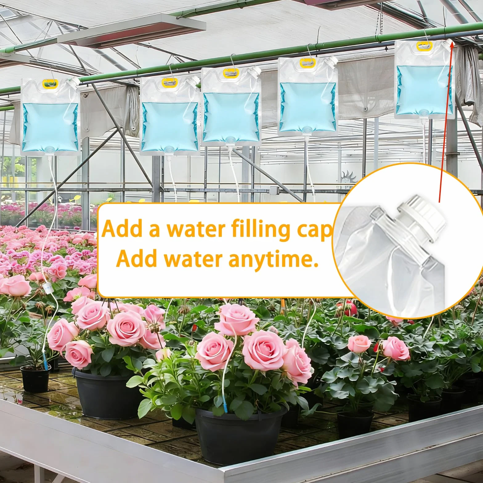 Kit d'Arrosage Automatique 5L Sac, Système d'Irrigation Goutte à Goutte pour Plantes avec Régulateur Réglable