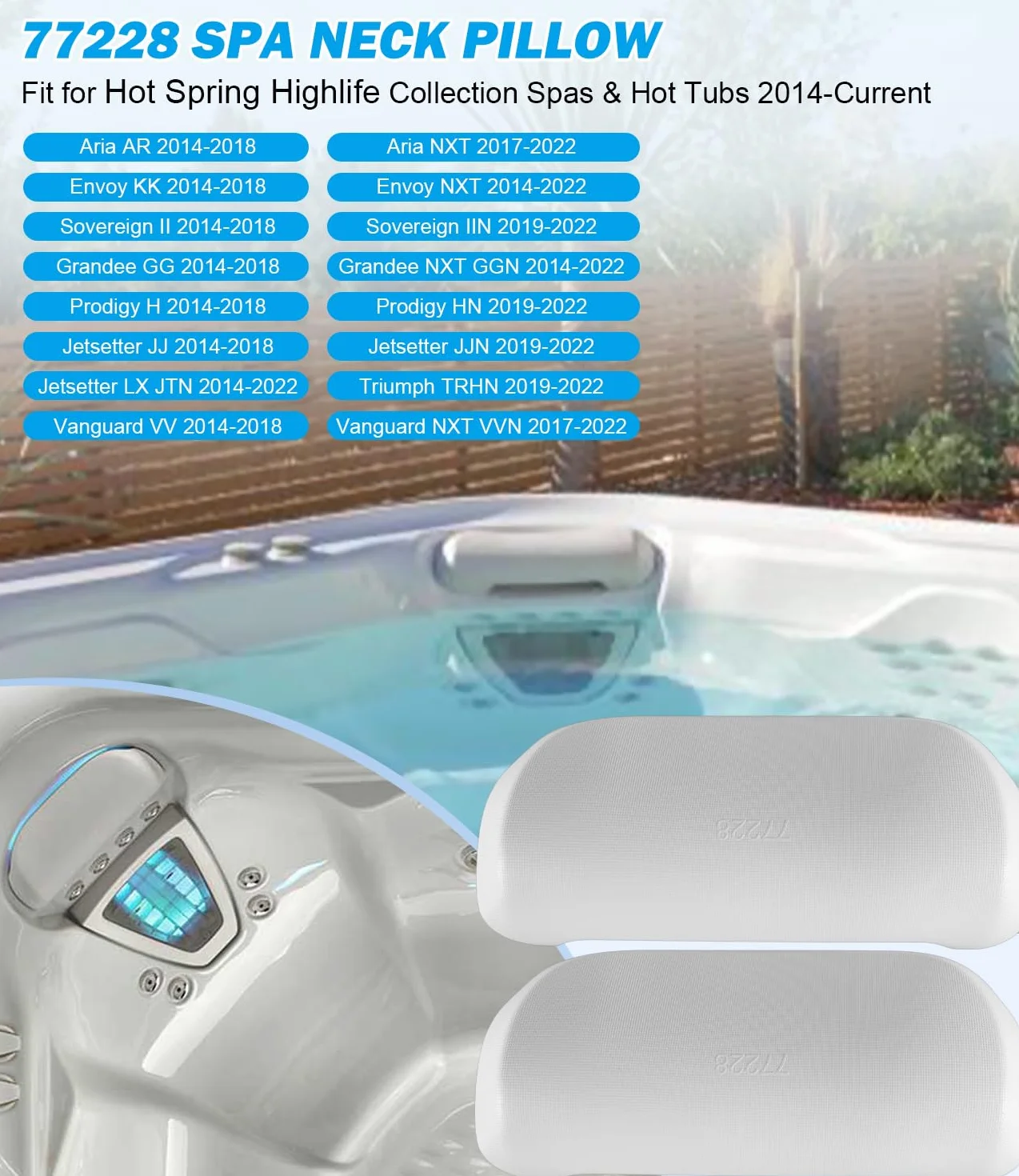 Oreillers de Rechange pour Spa Hot Spring Highlife Collection, Appui-tête Gris Froid
