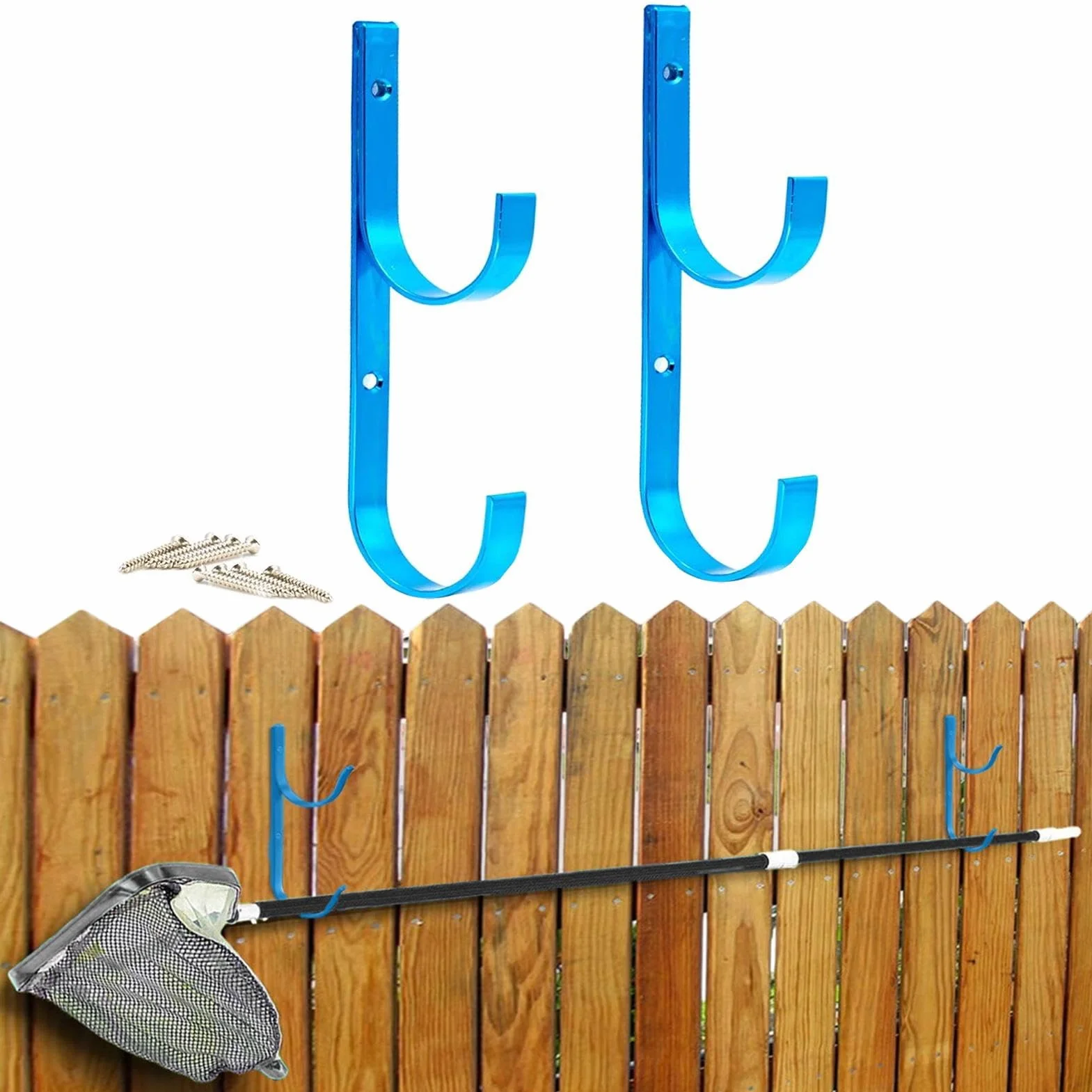 Crochets De Poteaux Télescopiques Pro Pool Pole Cintre Brosse De Maille Crochet De Fixation Aluminium Ensemble De Crochets De Piscine