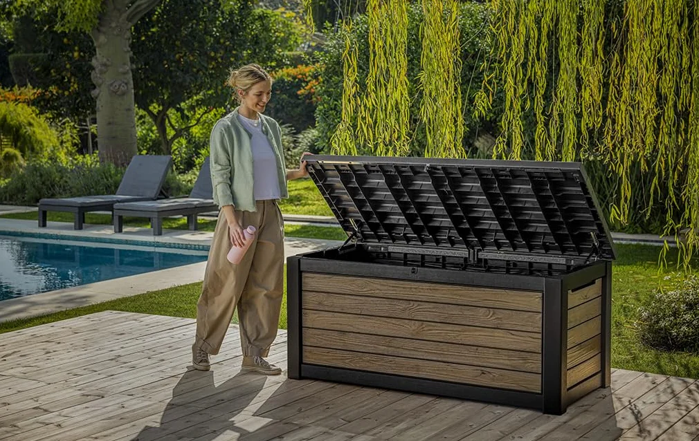 Keter Coffre de rangement jardin 630L Aspect bois Douglas