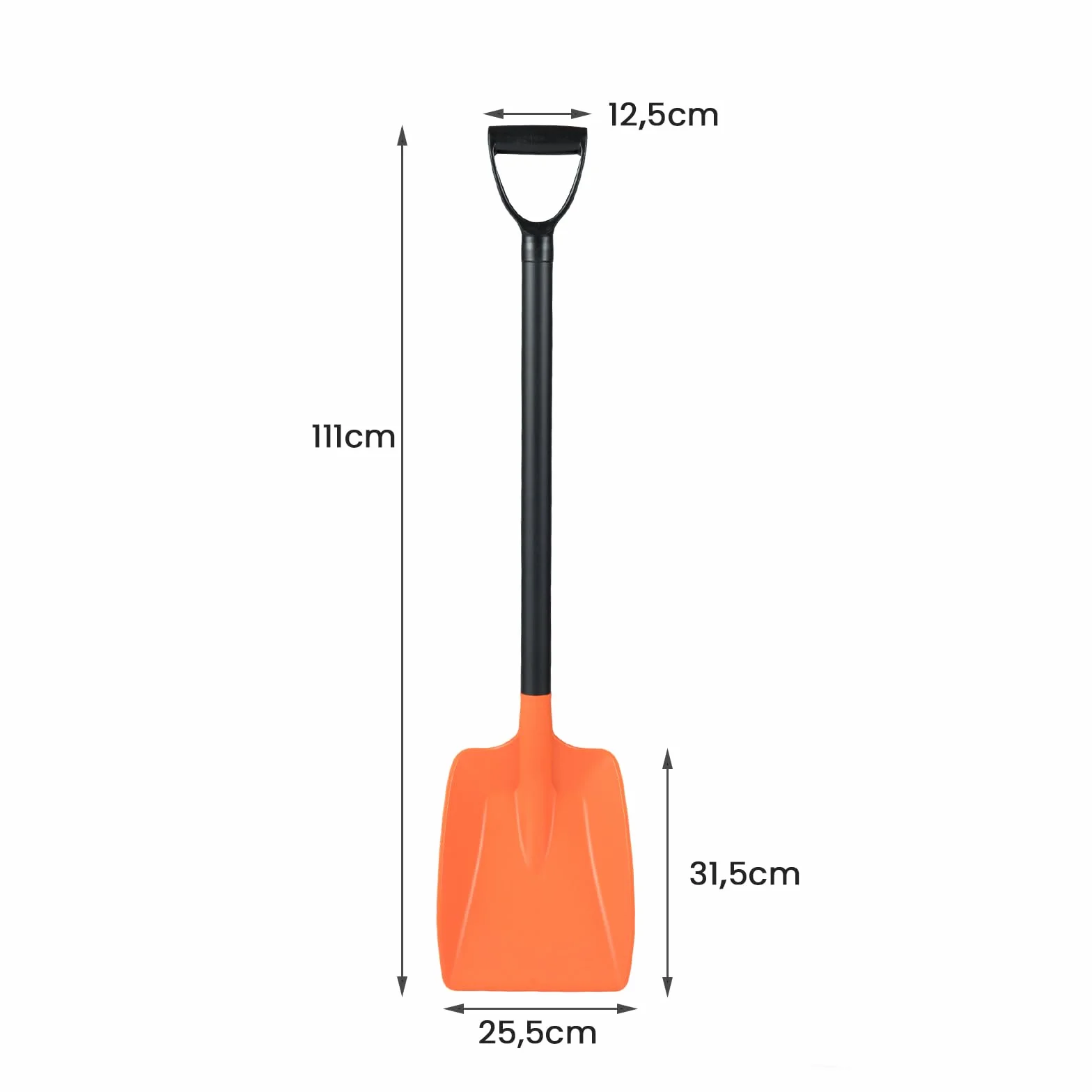 GOPLUS Pelle à Neige en Aluminium 111 cm, Pelle Jardinage Portable avec Manche Détachable, Poignée Ergonomique