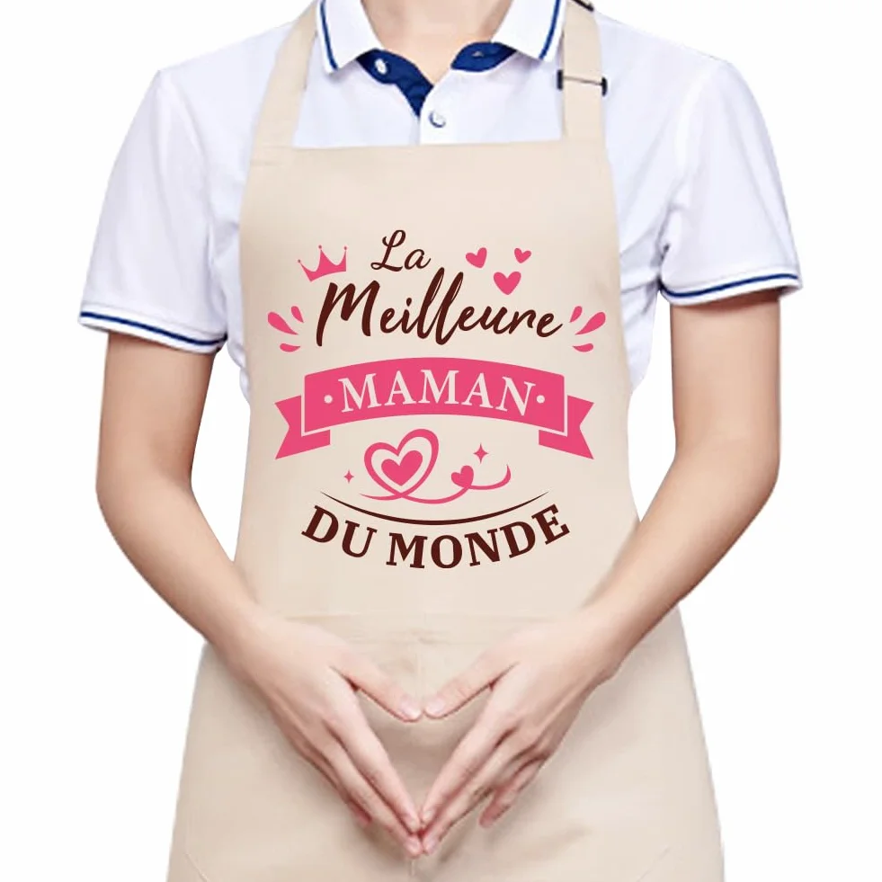 Tablier de Cuisine Coton Imperméable pour Maman Cadeau Fête des Mères