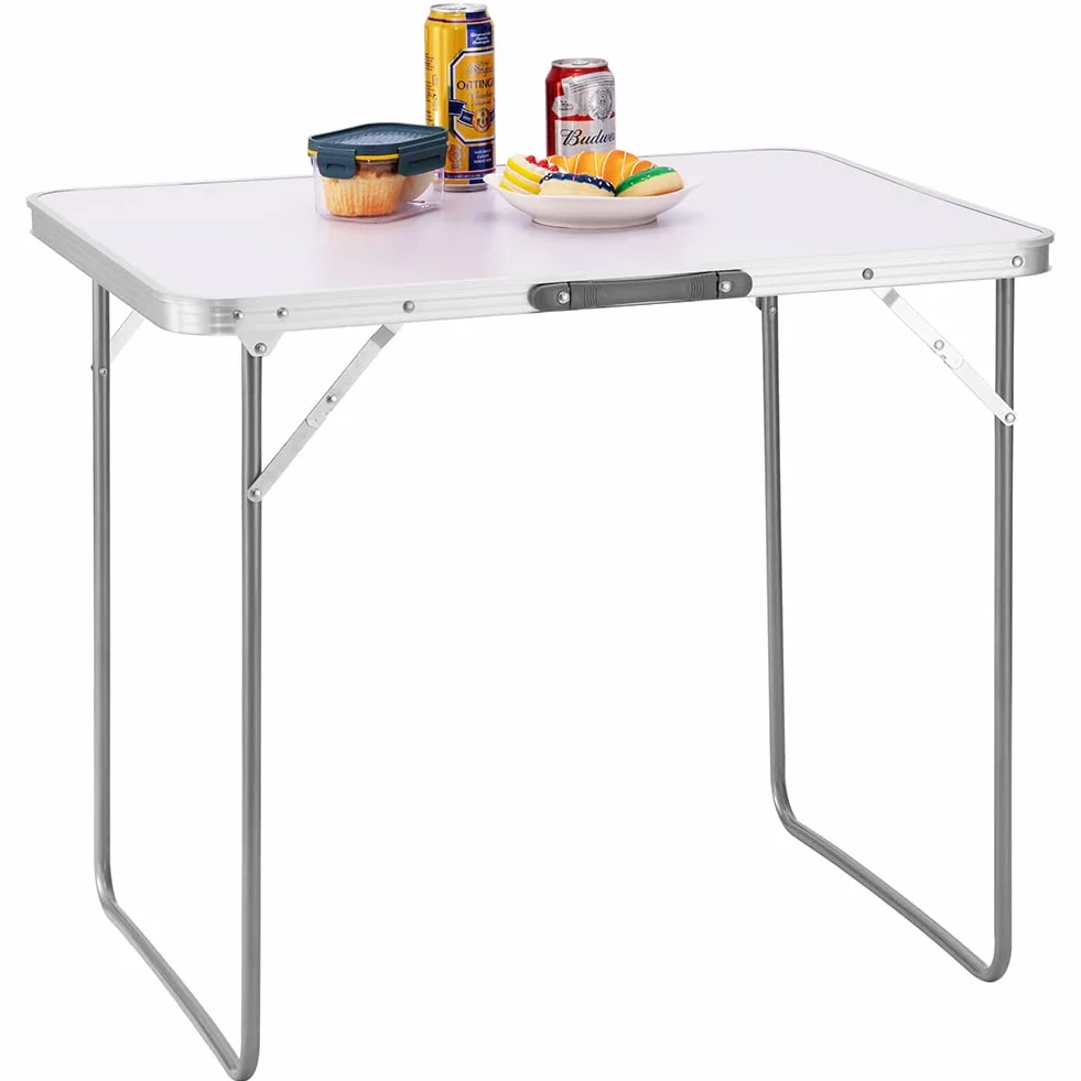BAKAJI Table de Camping Pliante Aluminium 60x80x68 cm Pique-Nique Jardin Plein Air