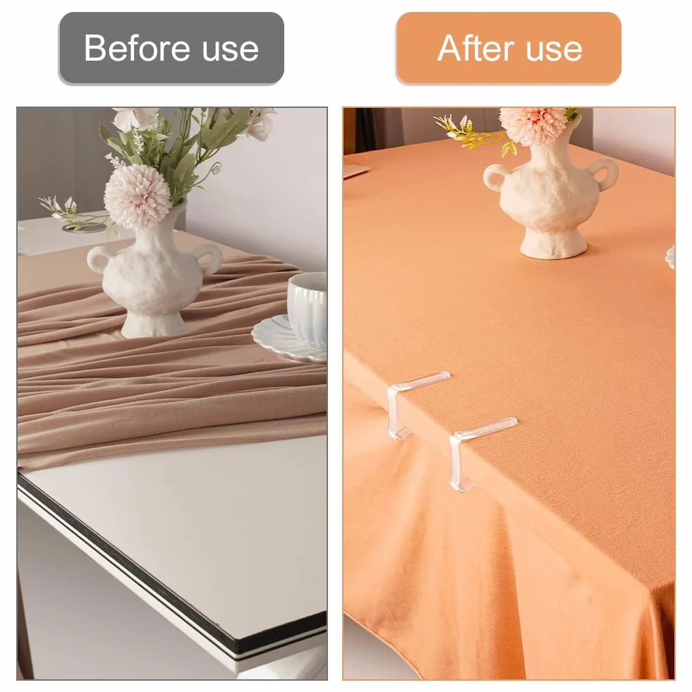 Pinces À Nappe Plastique 27Pièces Clips de Nappe Table Anti-Glissant Transparent Fixation Attache