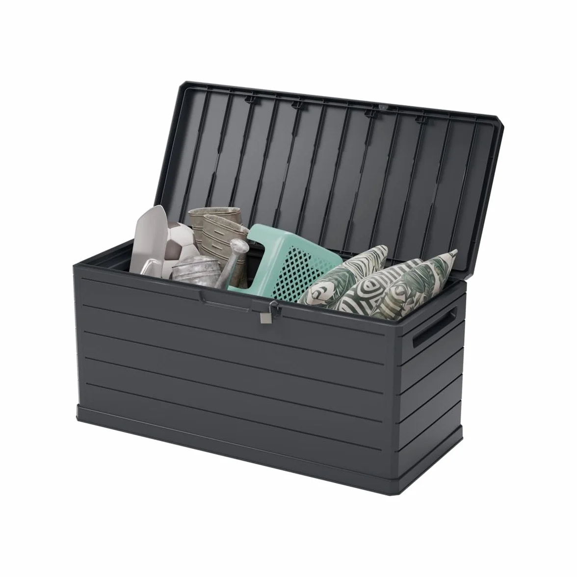 Art Plast Coffre de Rangement extérieur 350L Gris 118.5x52x57cm Résistant à l'eau