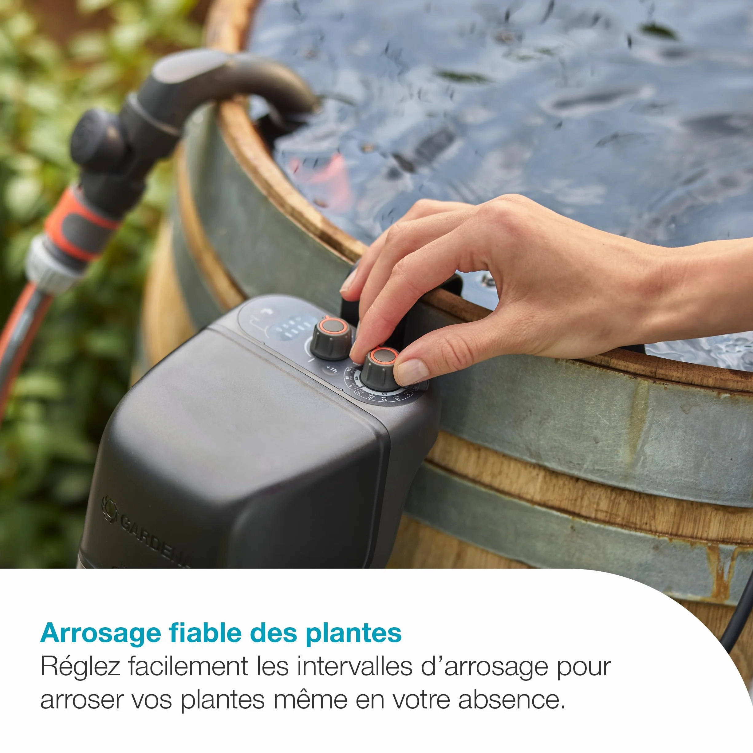 Gardena Pompe pour collecteur d'eau de pluie 2600 Comfort 18V P4A - sans chargeur ni batterie: Programmation de l'arrosage, Fonction minuterie, S’adapte à votre réservoir d’eau (14604-55)
