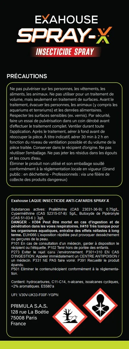 Exahouse Anti Cafards Spray Insecticide Professionnel Ultra Puissant pour Maison & Jardin