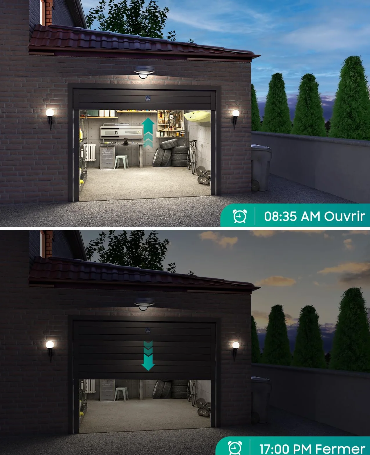 Yomogi Ouvre-Porte de Garage Wi-Fi, Module d’interrupteur Connecté de Garage, Contrôle Vocale et Programmation, Compatible Alexa/Google Home/Smartlife, Facile Installation