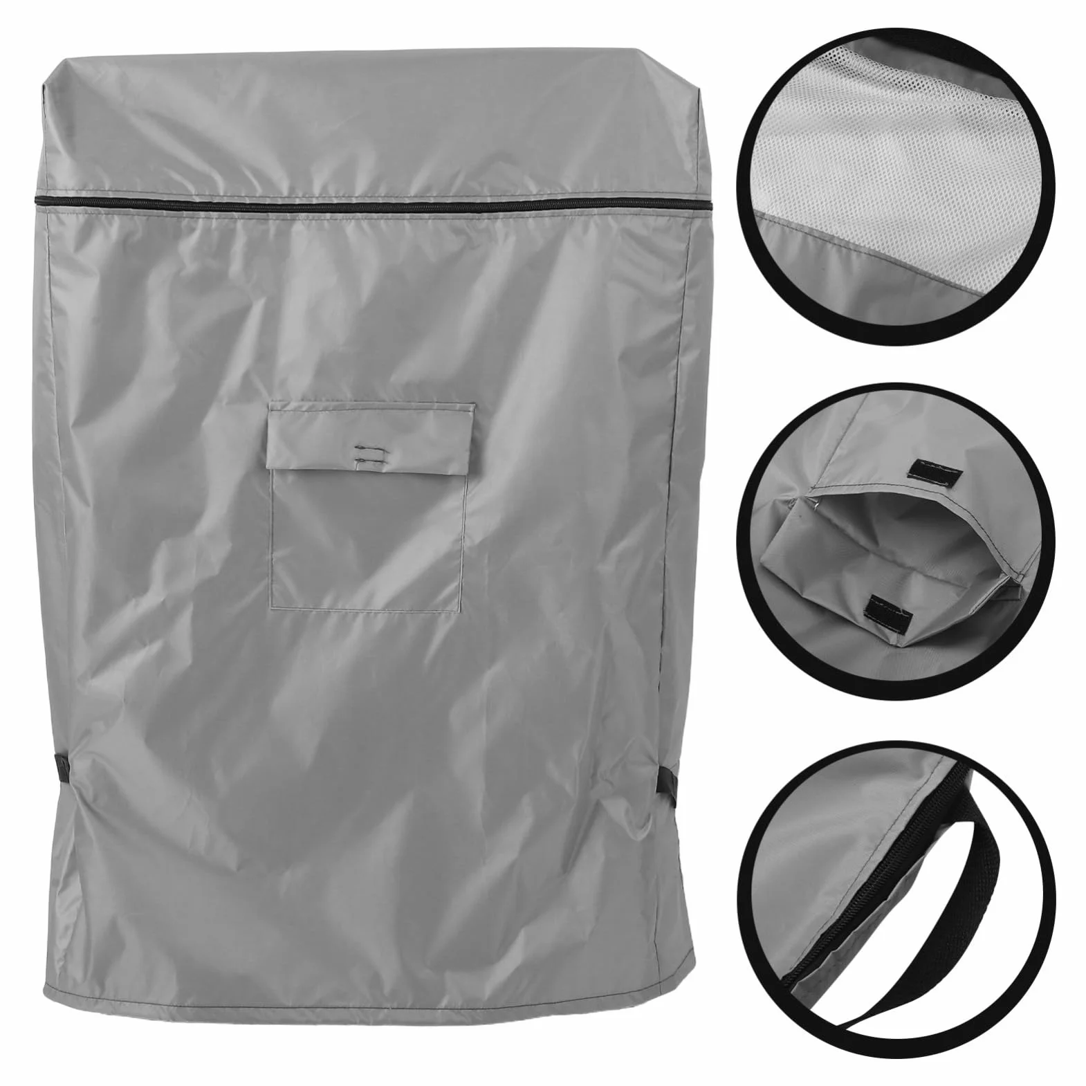 Gadpiparty Housse pour Congélateur Coffre Extérieur Imperméable 210d Gris avec Fermeture Éclair Grande Taille Protection Patio