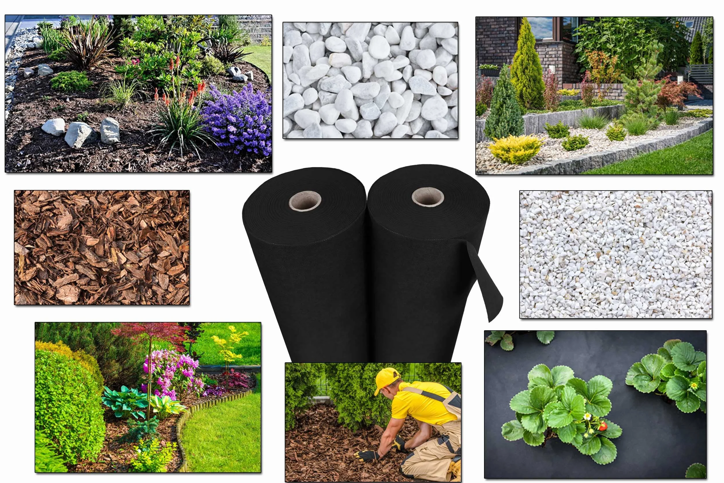 Géotextile Toile Anti-Mauvaises Herbes Non tissé 150g/m2 Noir 1,6m 25m UV