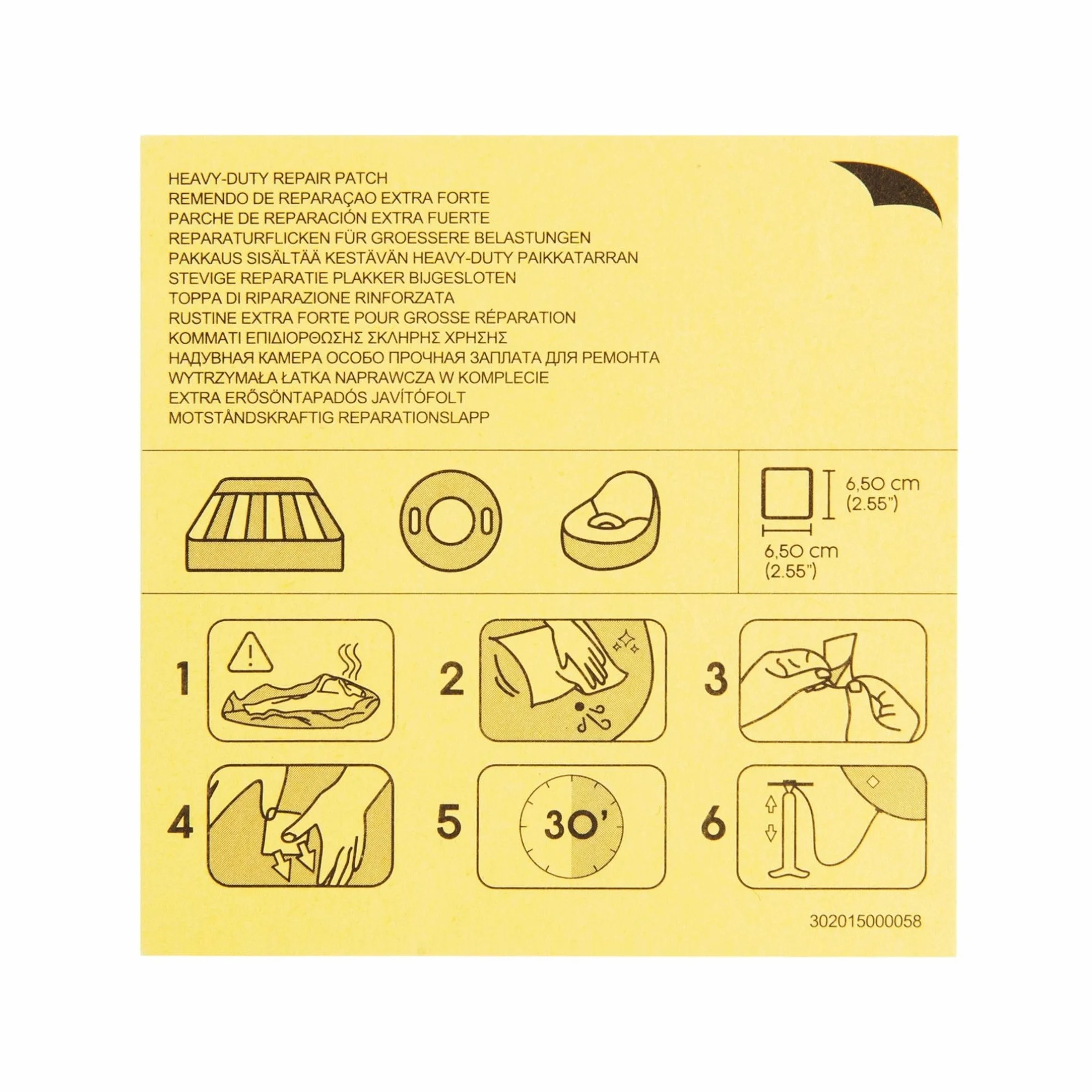 Bestway 10 Super Patchs de réparation 42,3 cm² Blanc 6,5 x 6,5 cm
