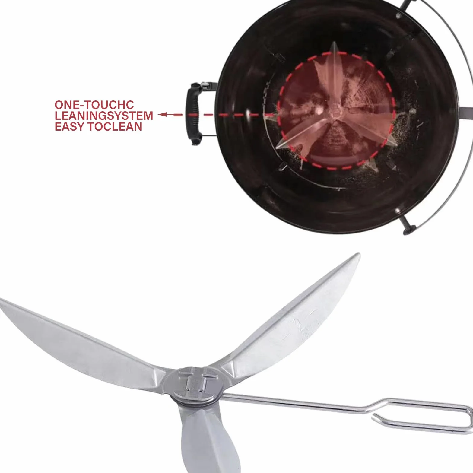 Lot de 2 kits de nettoyage One-Touch 18-1/2" pour Weber, pièces de rechange résistantes à la chaleur pour barbecue sphérique