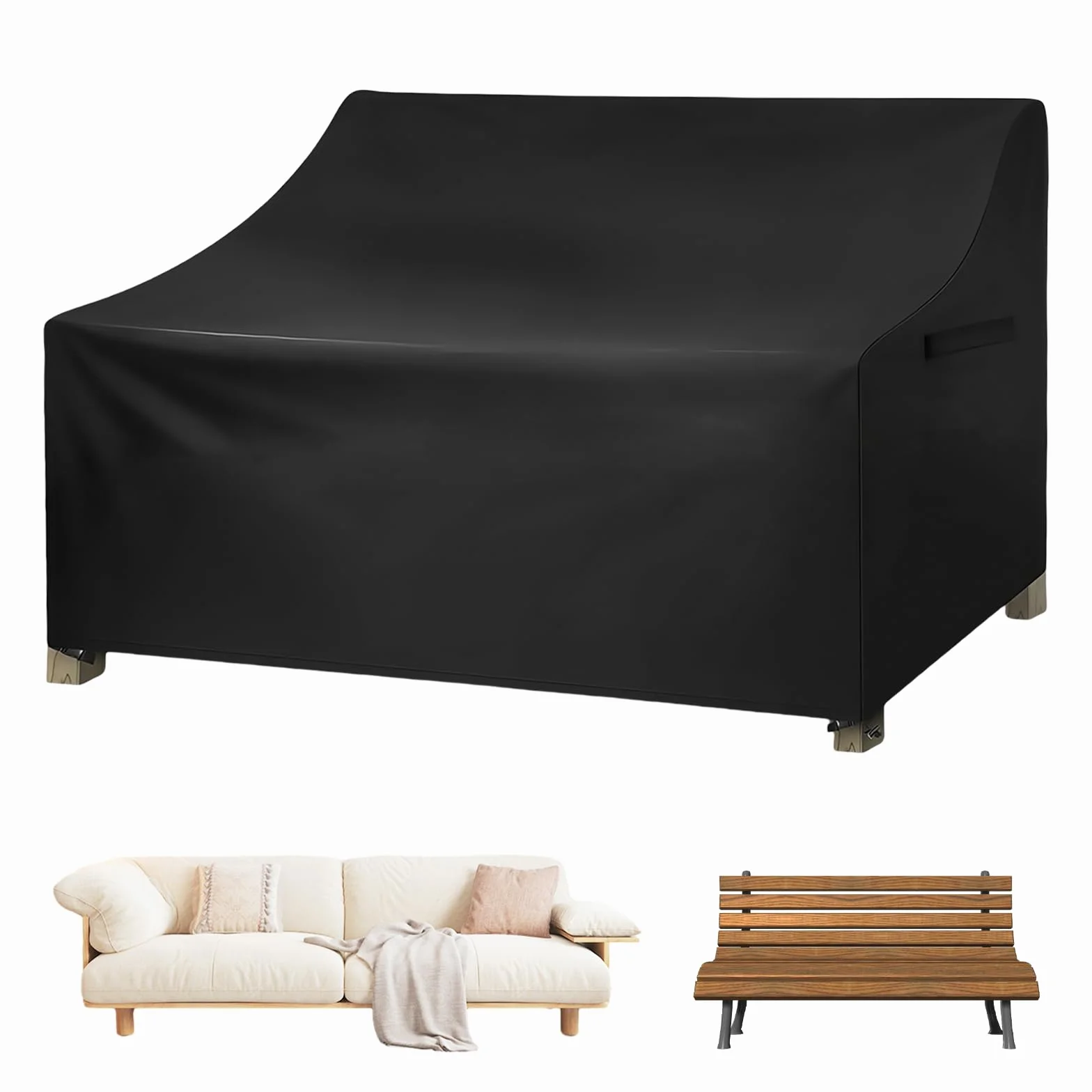 Housse de protection pour banc de jardin 134x70x65/94 cm Oxford 420D imperméable coupe-vent résistante aux UV