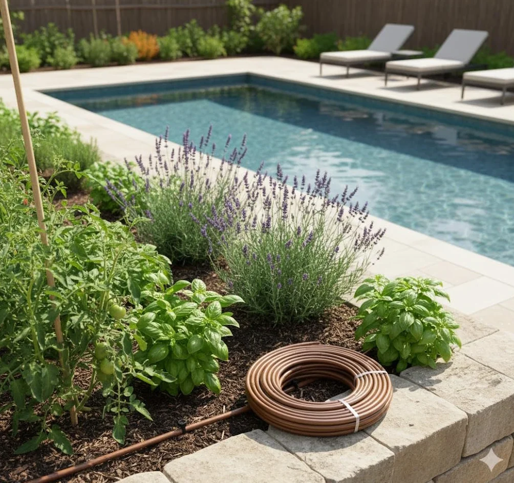 Tuyau d'irrigation goutte à goutte 16 mm marron avec goutteurs turbulents intégrés tous les 50 cm 100 mètres 1 mm 2,5 l/h
